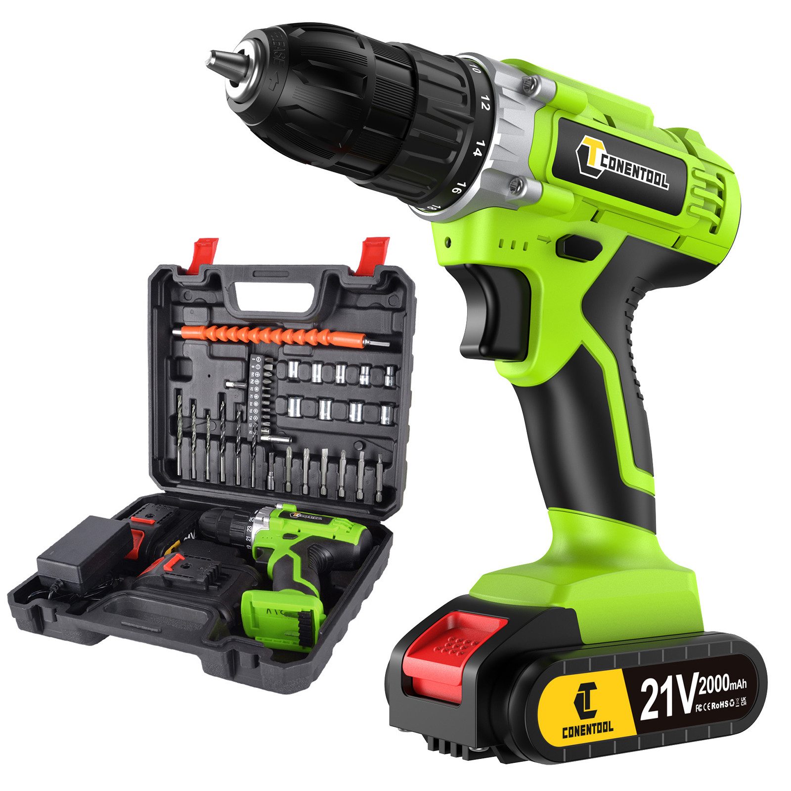 CONENTOOL Akku-Schraubendreher Akku-Schlagbohrschrauber 21 V, 1850,00 günstig online kaufen