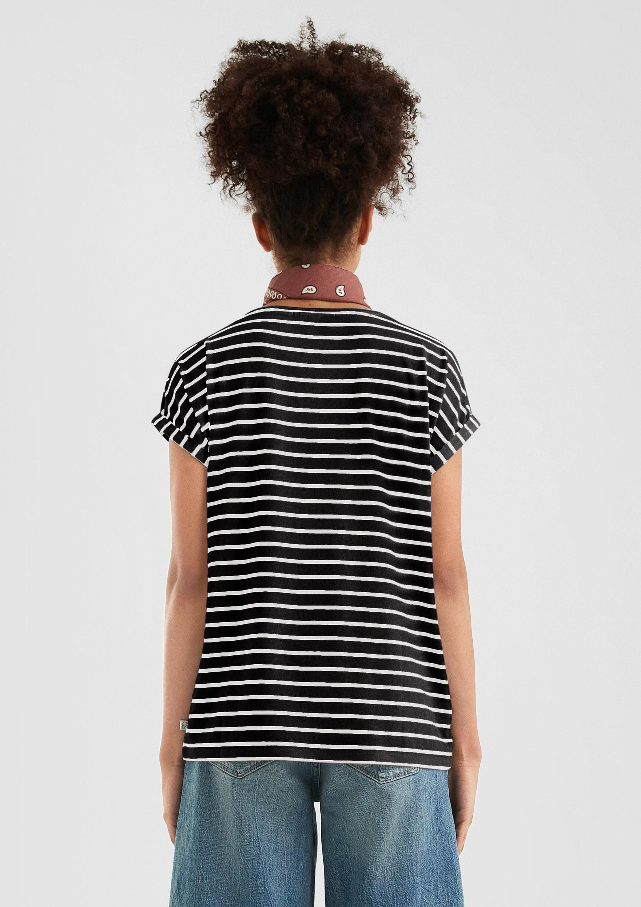 QS Kurzarmshirt T-Shirt Locker geschnittenes T-Shirt günstig online kaufen