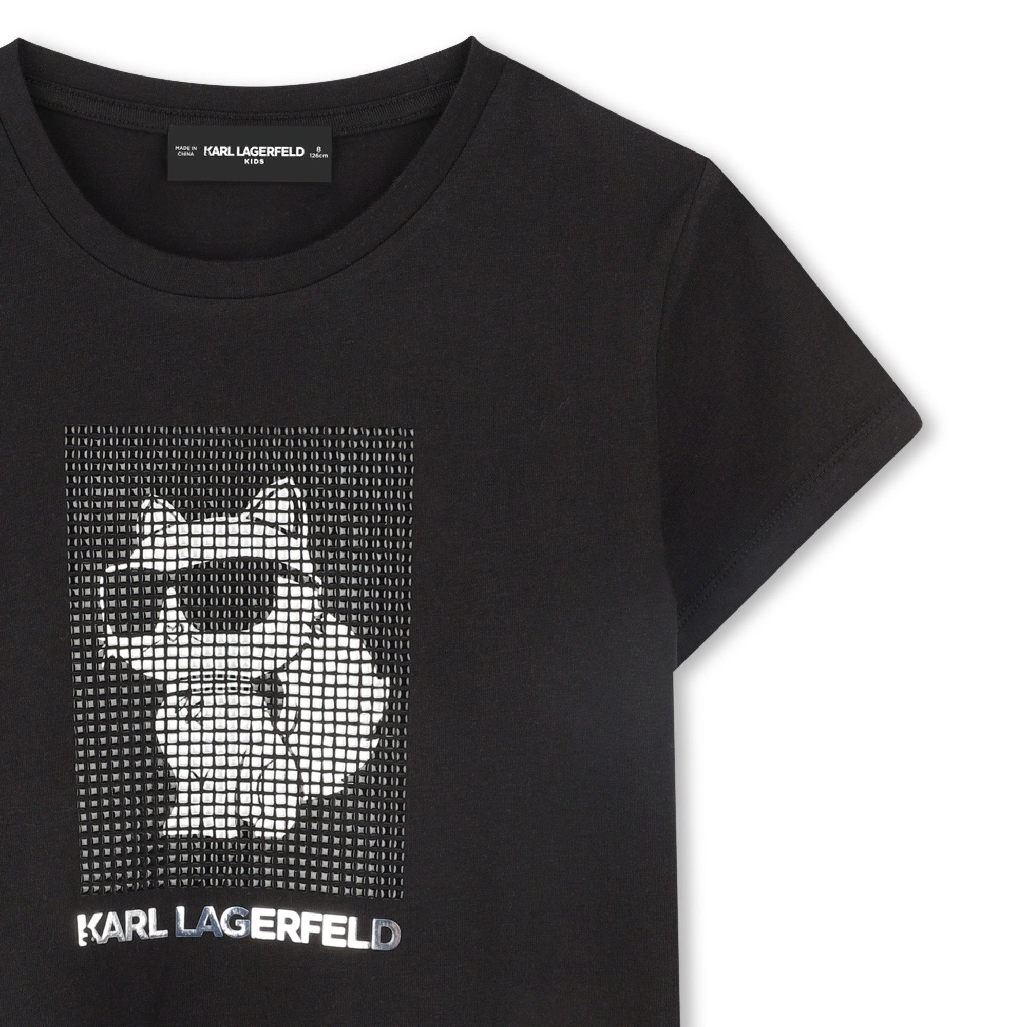 KARL LAGERFELD T-Shirt Karl Lagerfeld KIDS schwarz mit silber glänzender Choupette