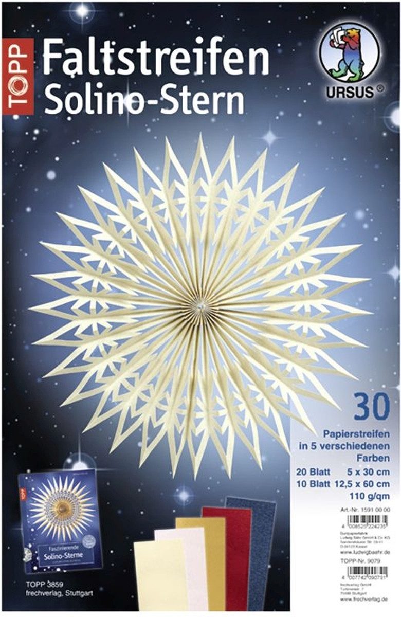 Bastelfilz Faltstreifen Solinostern 110g/qm 50x300mm / 125x600mm 30 Streifen far.
