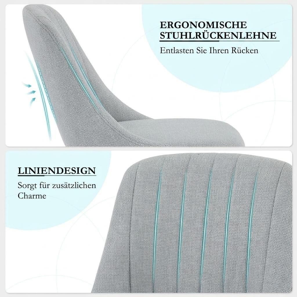 GarveeMore Esszimmerstuhl 2er/4er Stuhlset Moderner Küchenstuhl bis 136kg (4 St) – Bild 4 von 5