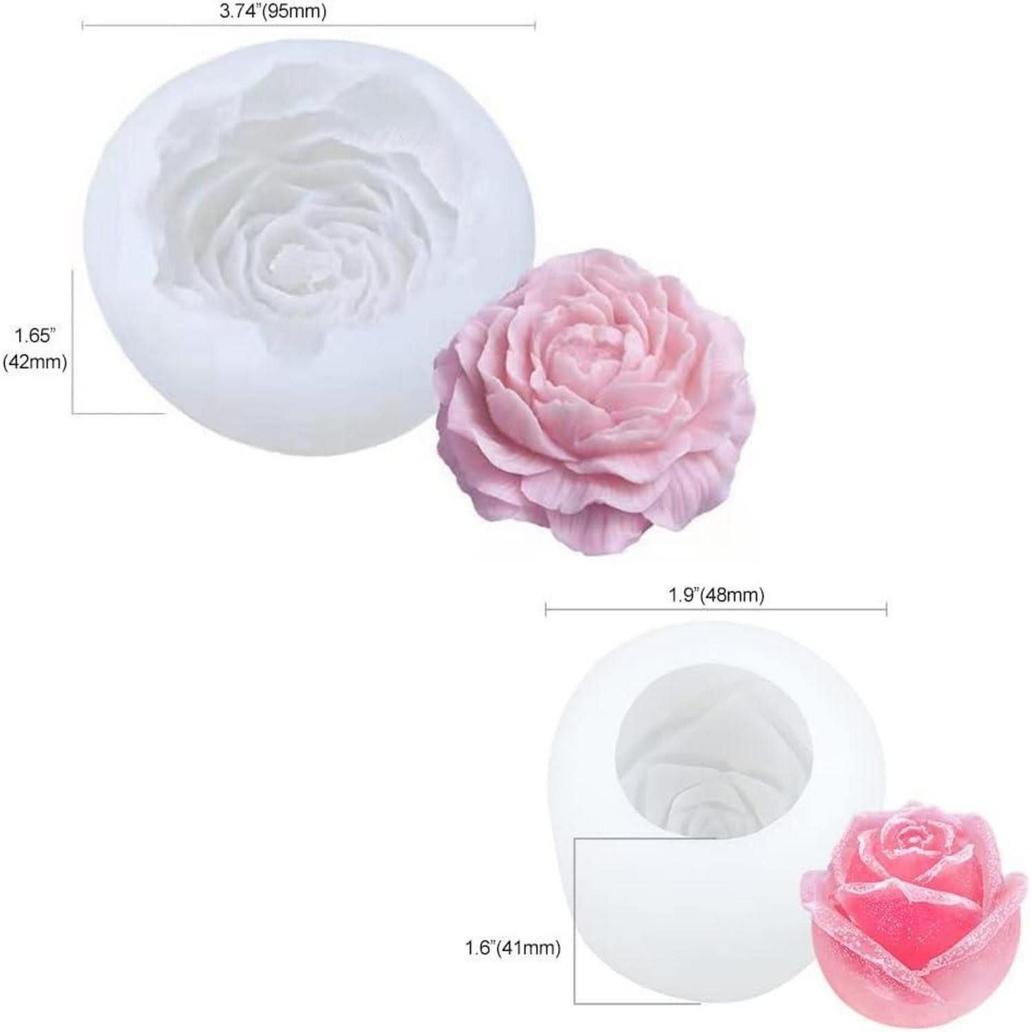 LuxusKollektion Formkerze Silikonformen Kerzen Set, 3D DIY Blume Rosen Pfin günstig online kaufen