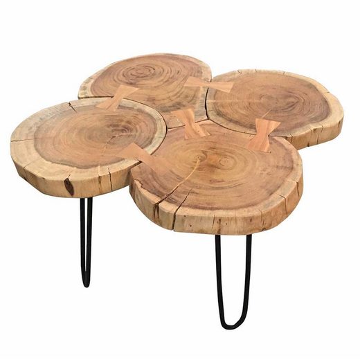 Pharao24 Tisch »Jerome«, mit Baumkante, Metalltisch mit ...