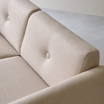 Tikamoon Sofa 2-Sitzer-Sofa mit massivem Eichenholzgestell