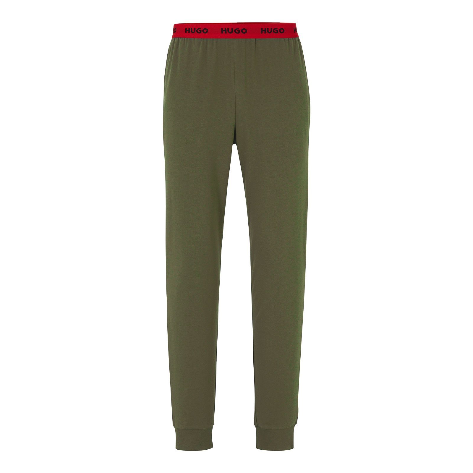 Pyjamahose Linked open 345 green Elastikbund HUGO Pants mit sichtbarem