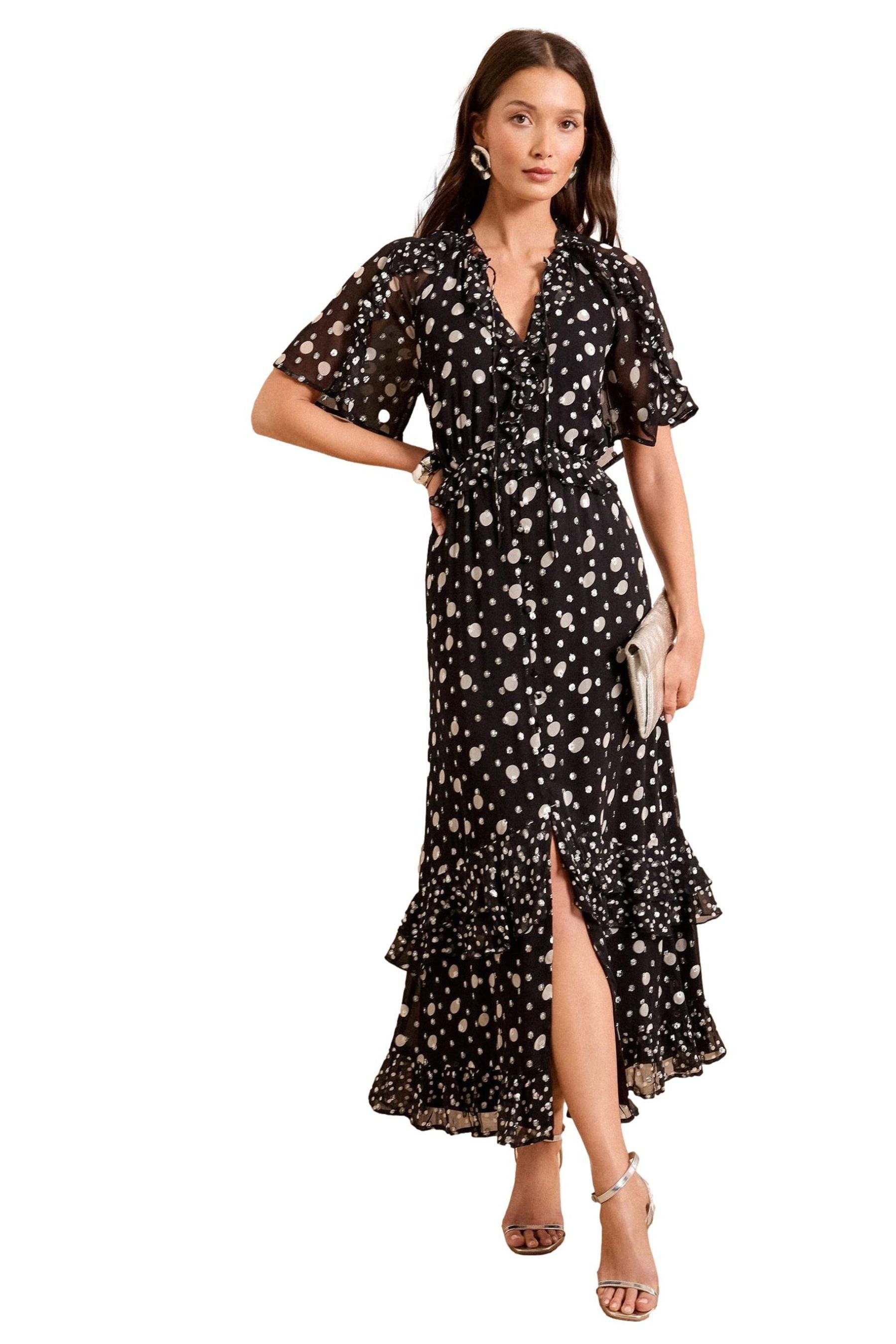 Love & Roses Maxikleid Love & Roses Maxikleid mit Volants (1-tlg)