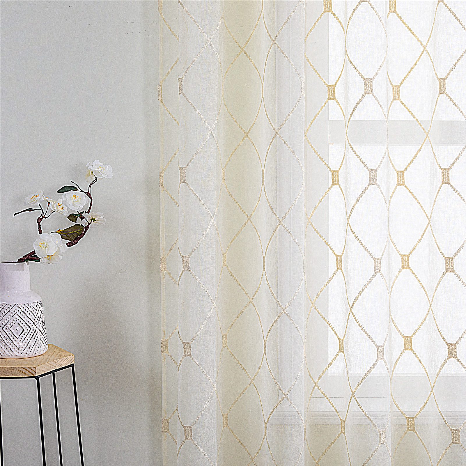 BYSURE Gardine, Stangendurchzug (2 St), halbtransparent, günstig online kaufen