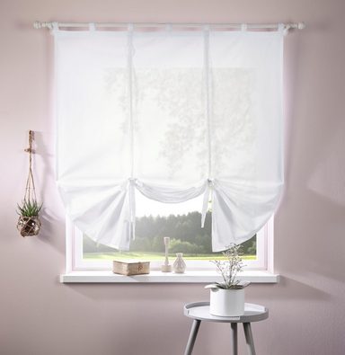Gardine »Anita«, Home affaire, Schlaufen (1 Stück), mit Häkelspitze