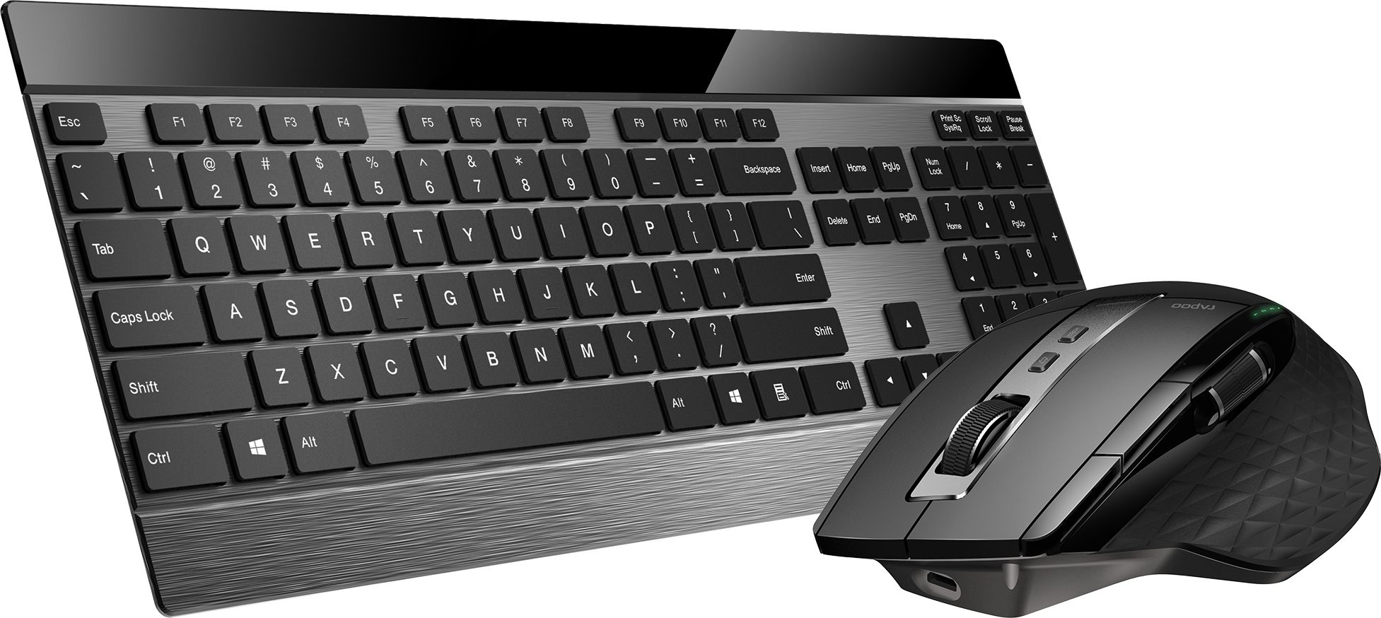 Rapoo 9900M - DE schwarzes Multi-Mode Desktop Set, Tastatur- und Maus-Set