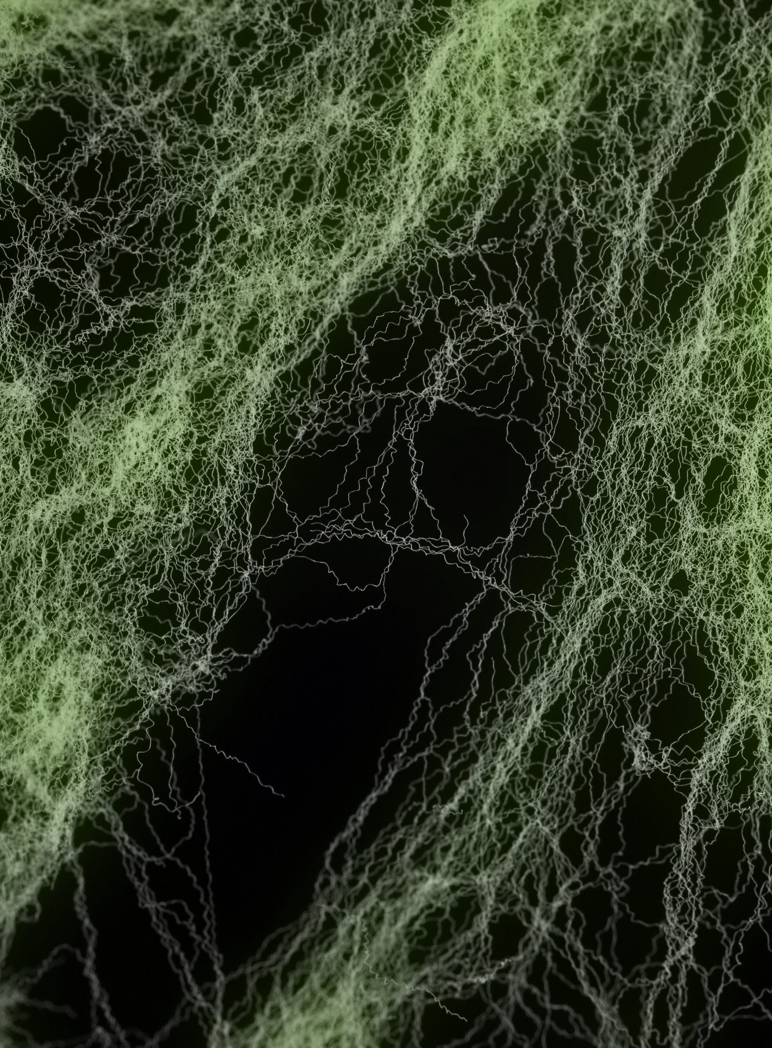 Fun World Hexen-Kostüm Glow in the Dark Spinnennetz - Halloween Deko, Stimmungsvolle Deko für Eure Halloween- oder Mottoparty