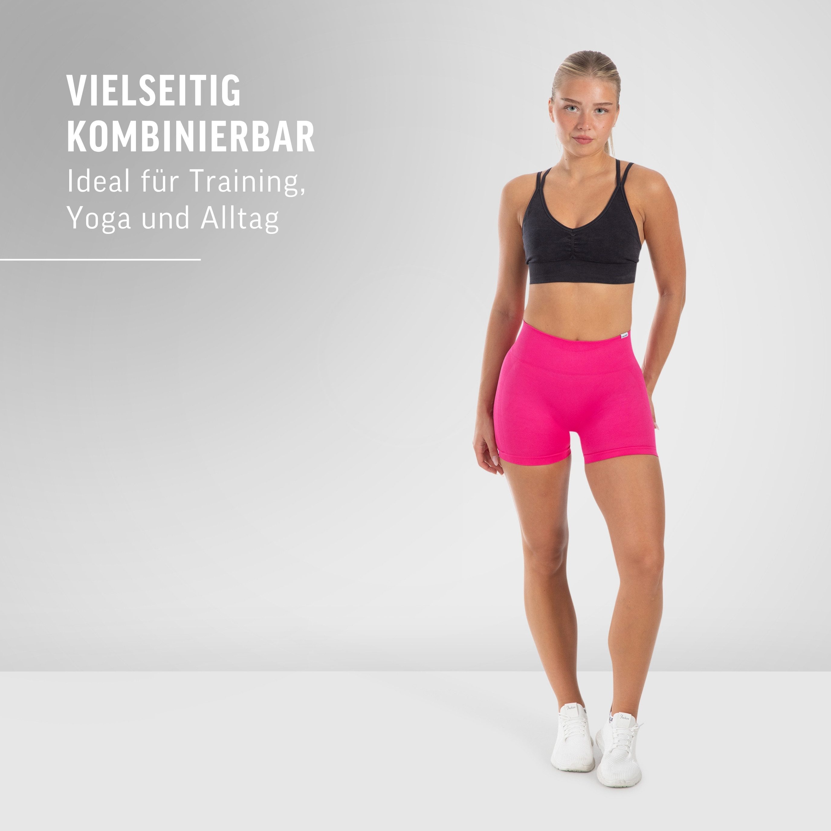 Smilodox Shorts Priska Gymshorts Damen, Shaped Fit, Seamless Radlerhose, Squatproof Scrunch, schweißabweisend, Funktionsmaterial, feminin, Komfort