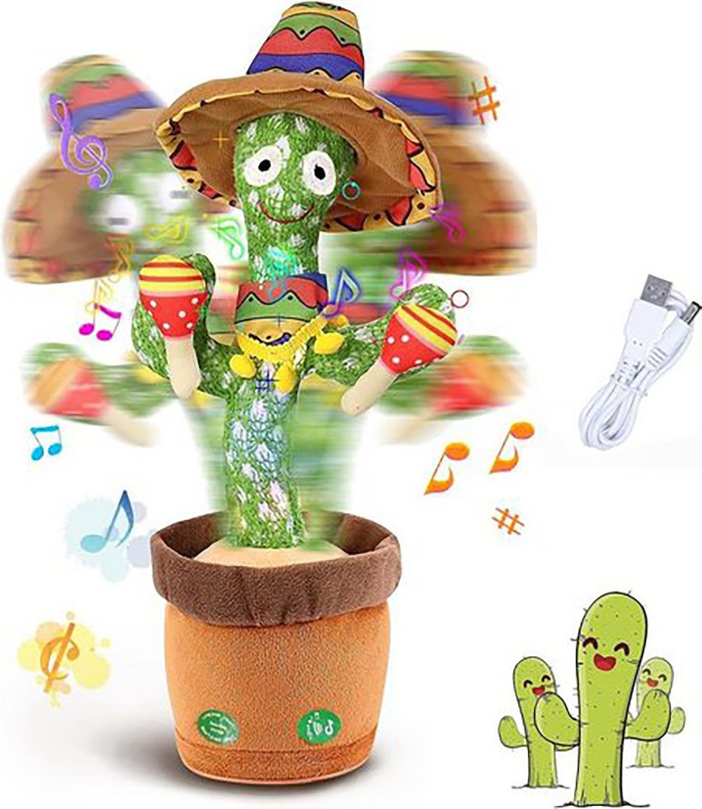 Gontence Lernspielzeug Singender Tanzender Sprechender Kaktus,mit Liedern,Nachsprechen (1-St)