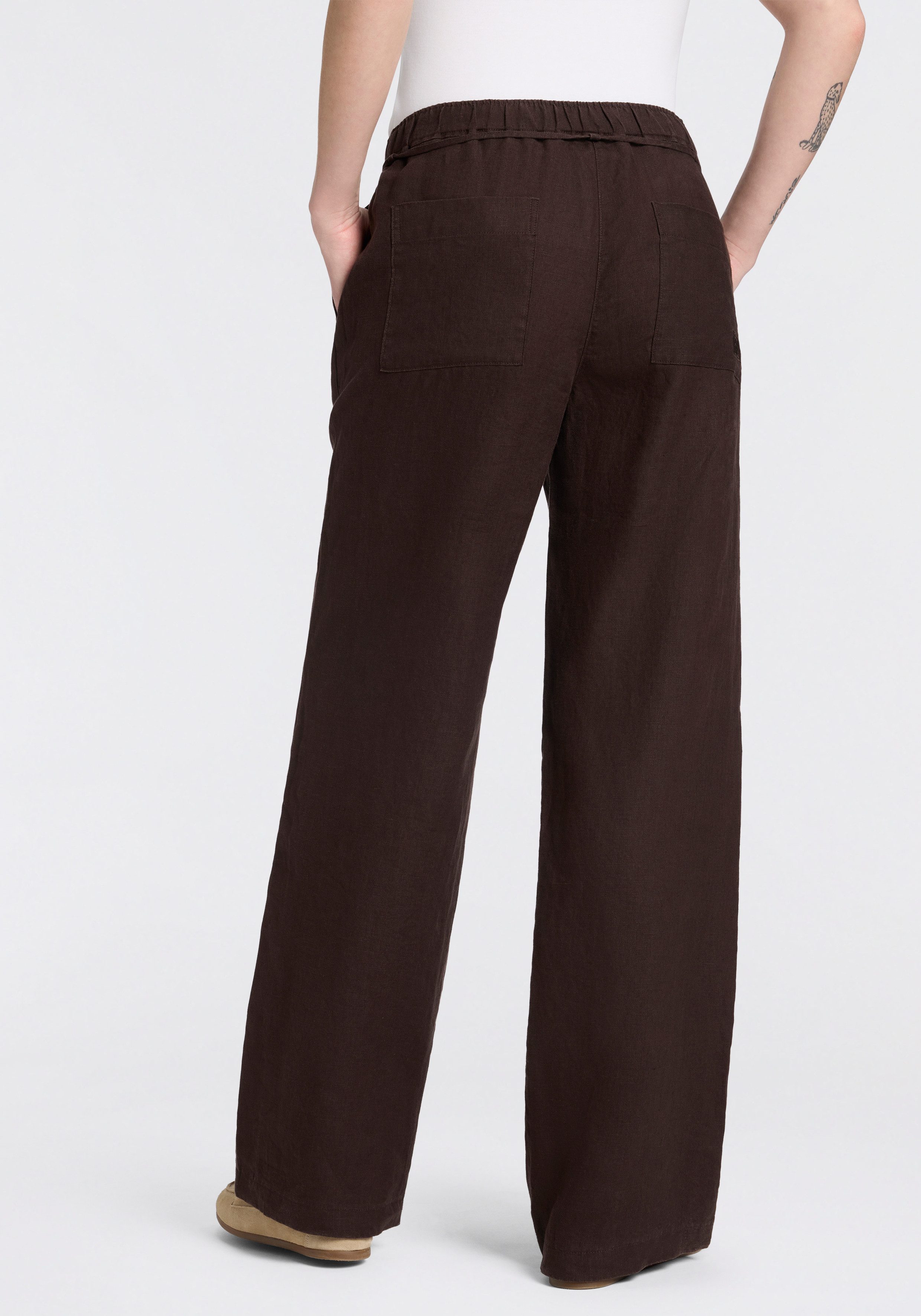 MAC Leinenhose CHIARA BELT Sommerhose Wide Fit, mit geradem, weitem Bein – Bild 5 von 5