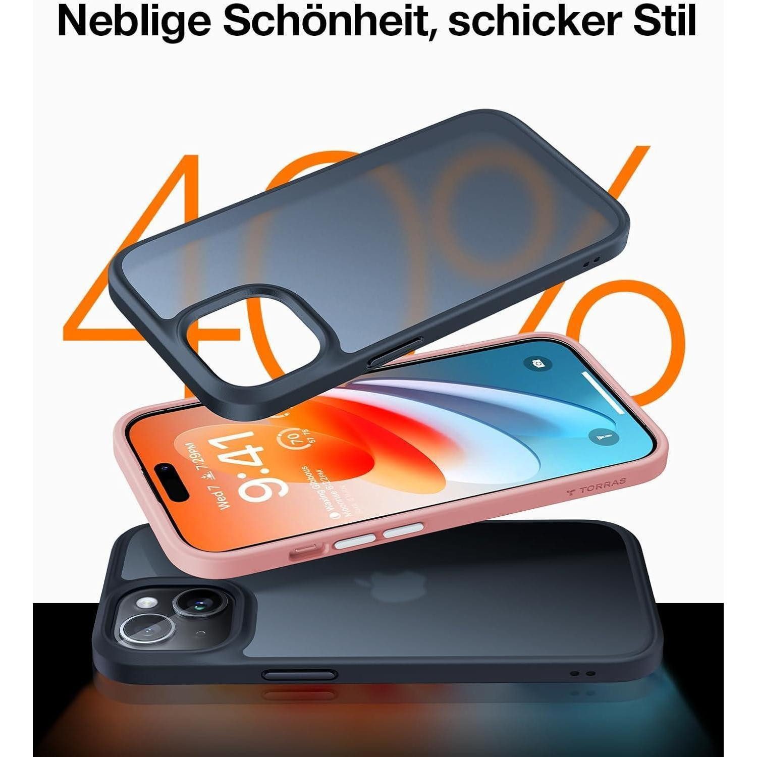 LuxusKollektion Displayschutzfolie Hülle iPhone 13 Stoßfest Kratzfest Militärschutz iPhone 13 Schwarz