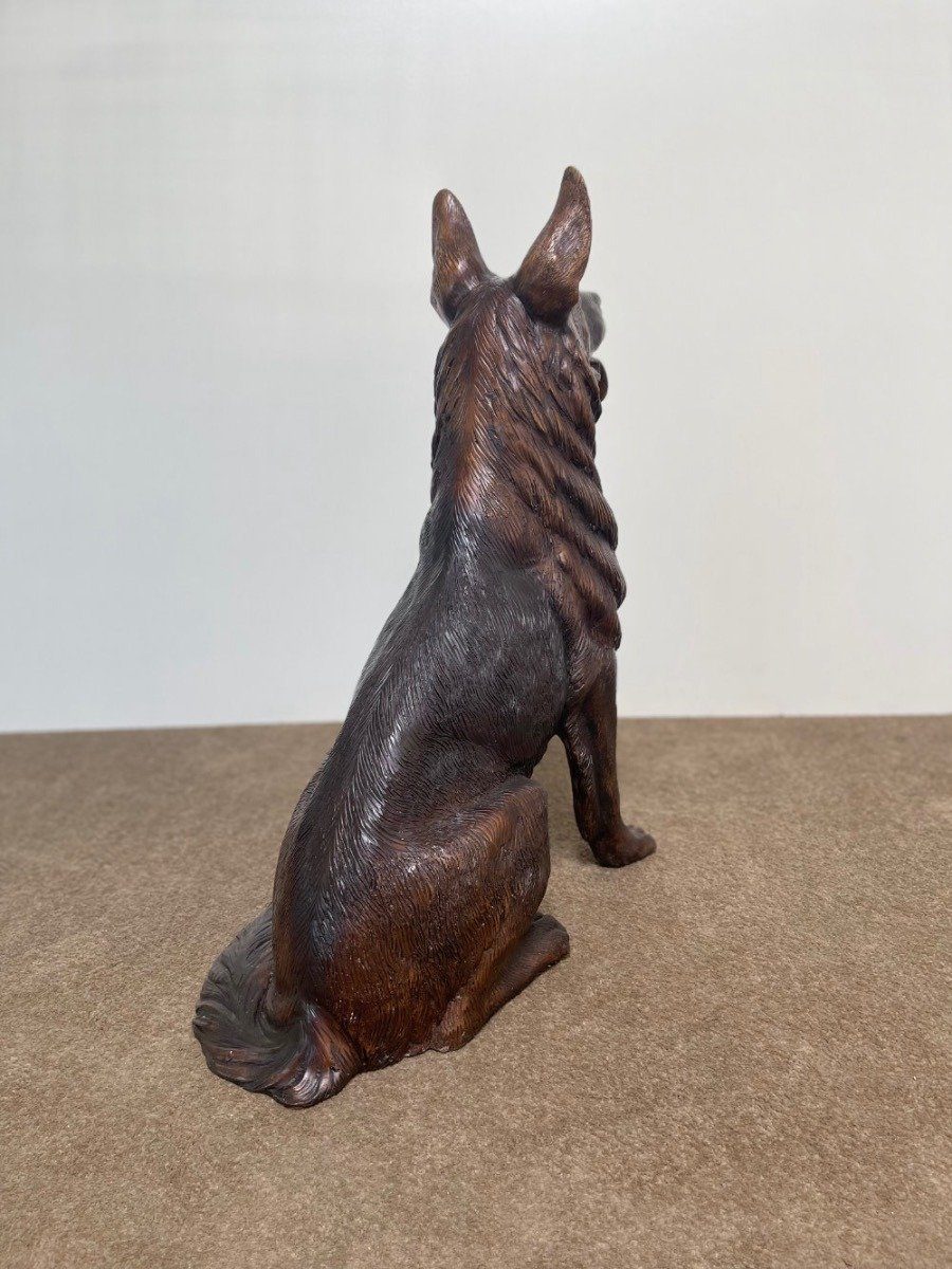 bronZartes Gartenfigur "Schäferhund Rex" Bronze aus