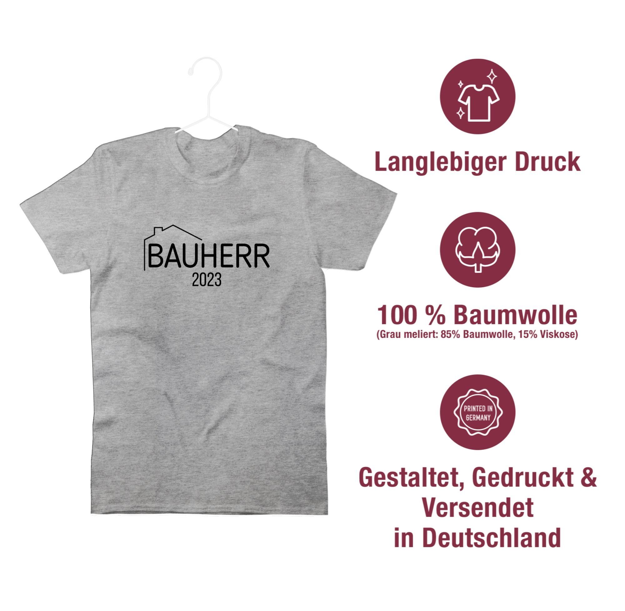 Shirtracer T-Shirt Bauherr 2023 Herren Geschenke meliert & Grau Männer 3