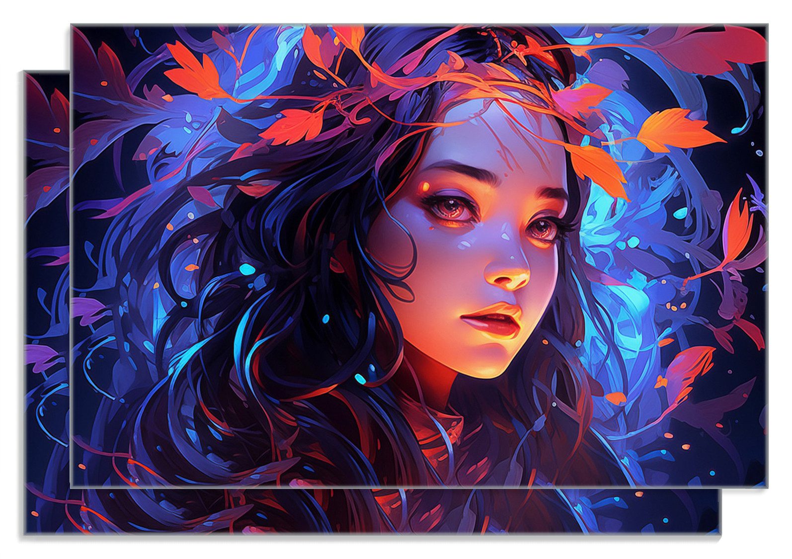 Wallario Frühstücksbrett Magische Herbstgöttin, ESG-Sicherheitsglas, (inkl. rutschfester Gummifüße 4mm, 2-St), 20x30cm