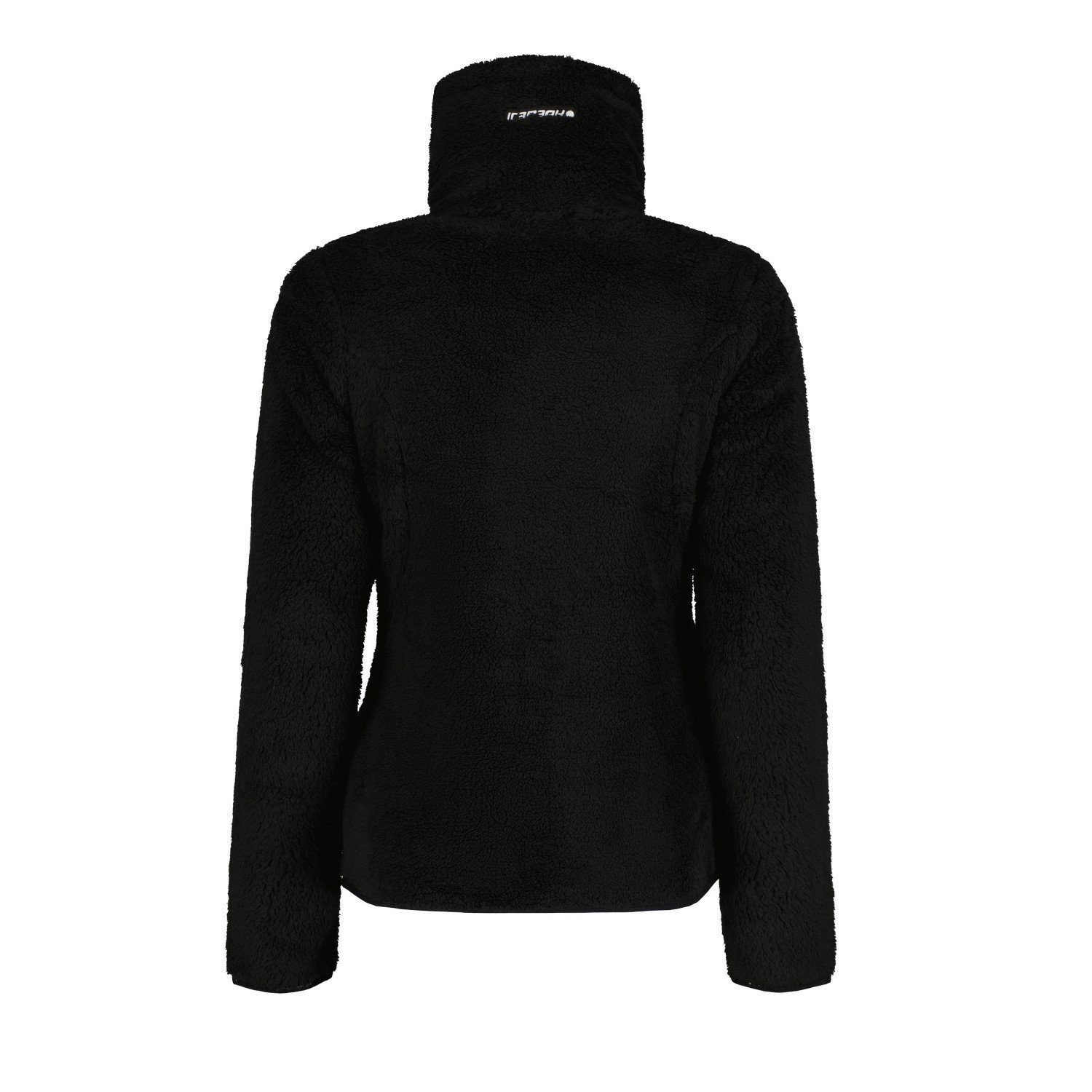 Jacke Damen Fleecejacke Strickfleecejacke Schwarz Langhaar Fleece Colony Icepeak