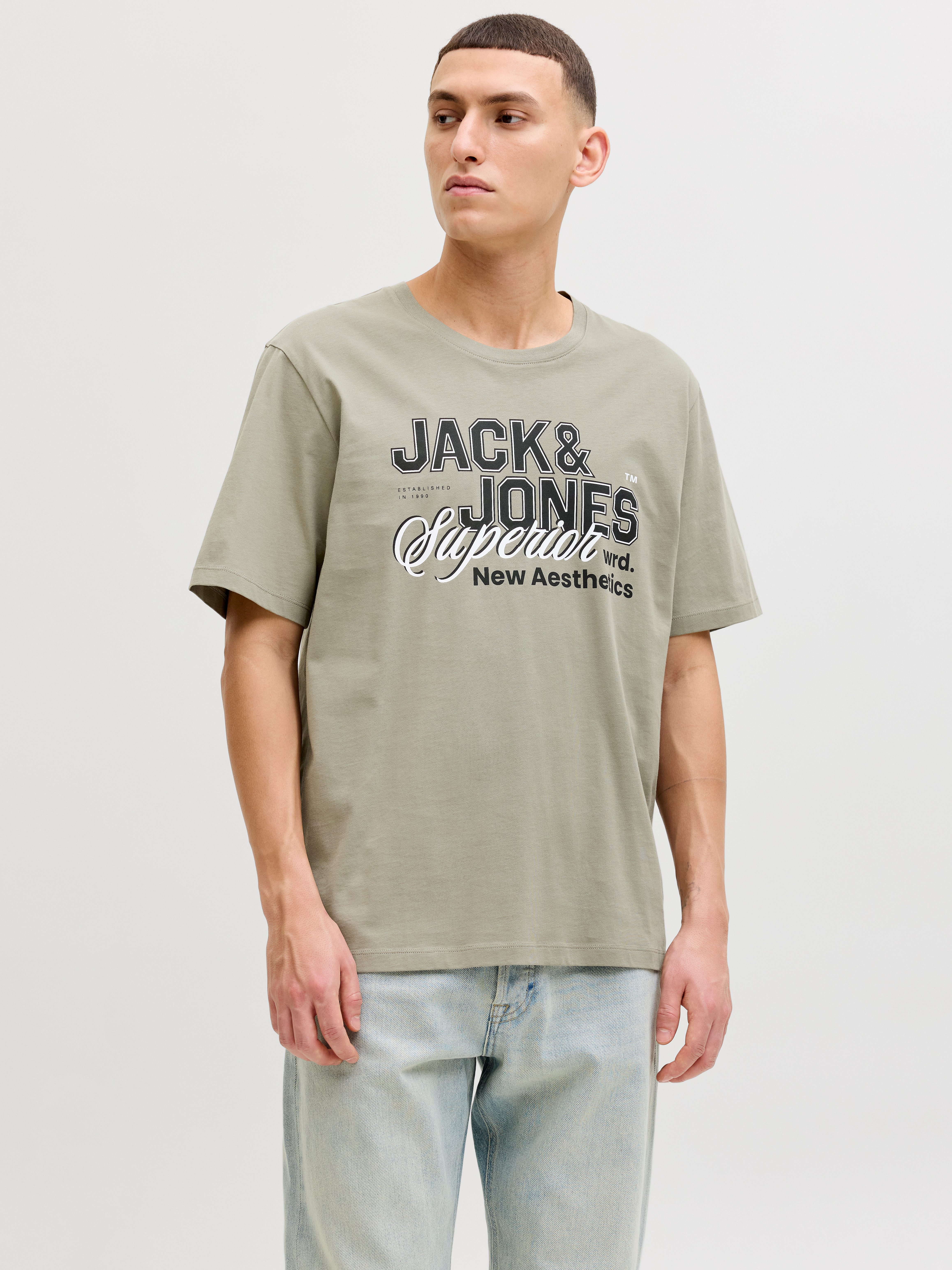 Jack & Jones Rundhalsshirt JJELOGO TEE SS O-NECK 2 COL SS26 5PK MP (Packung günstig online kaufen