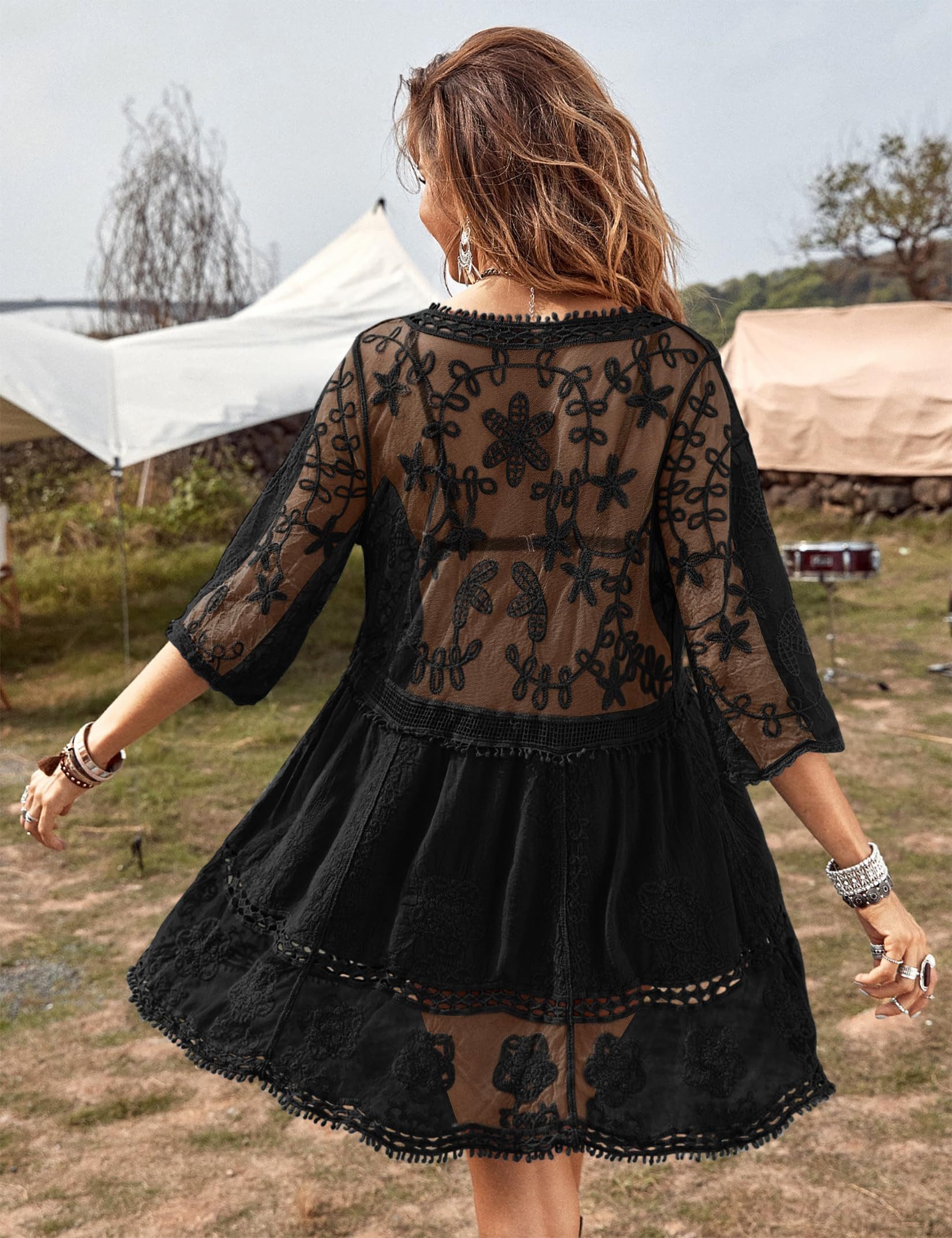 RWEUOQ Strandkleid Damen Bikini Cover Up günstig online kaufen