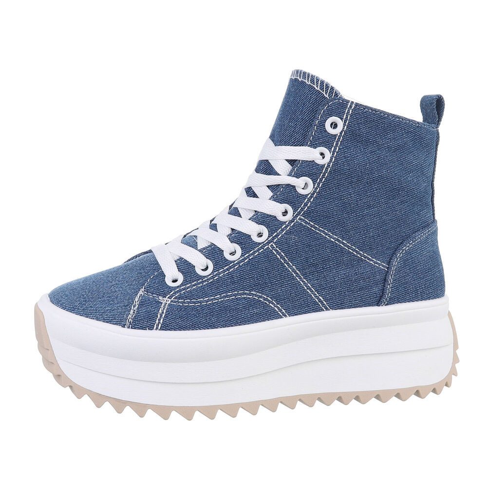 Ital-Design Damen High-Top Freizeit Sneaker (85960081) Flach Sneakers High in Blau