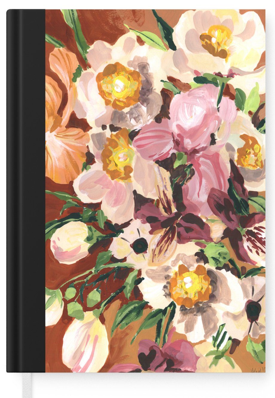 98 Blumen - Notizbuch Haushaltsbuch Journal, Tagebuch, Merkzettel, - Seiten, - Notizheft, MuchoWow Orchidee A5, Pflanzen Kunst,