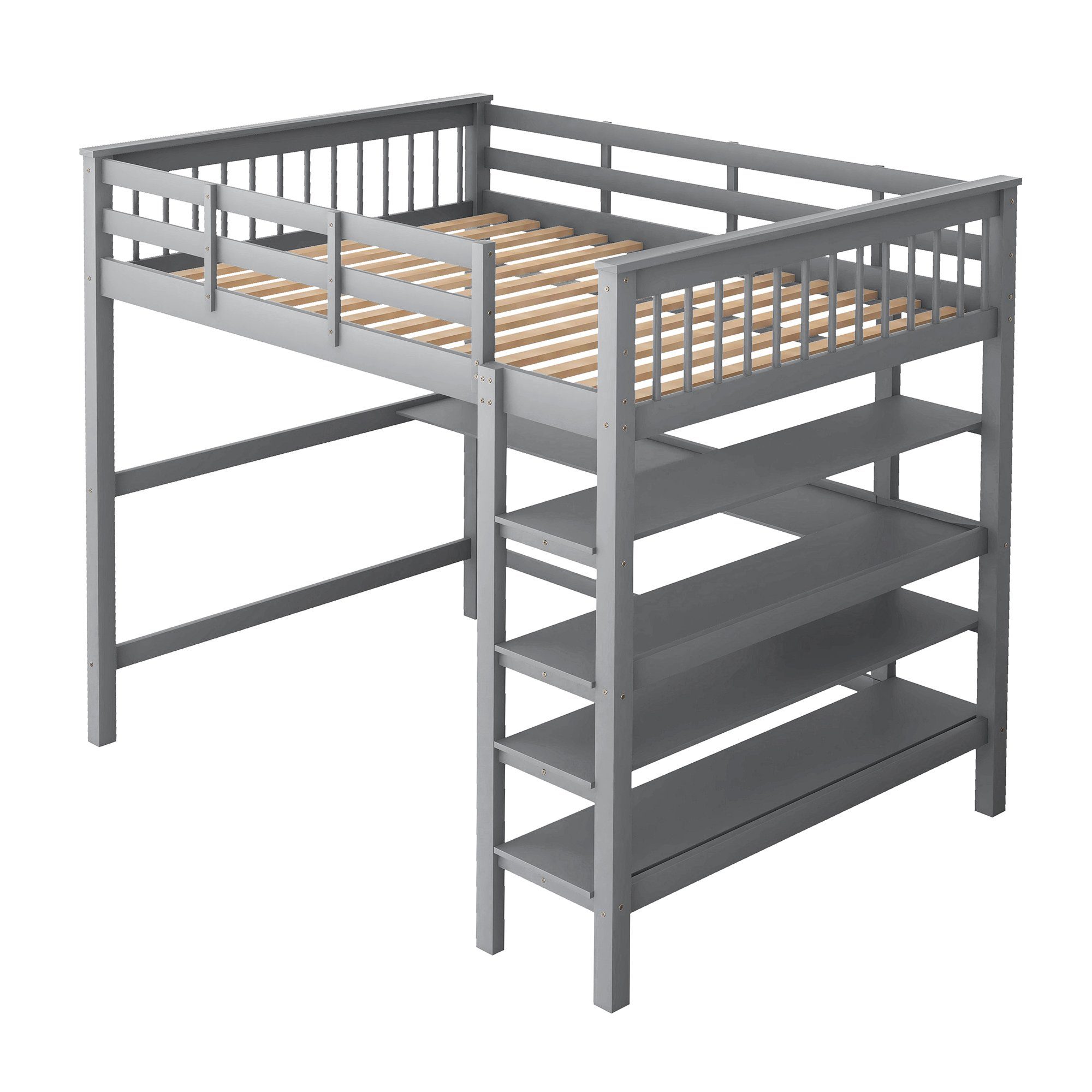 SOFTWEARY Hochbett Kinderbett mit Lattenrost (140x200 günstig online kaufen