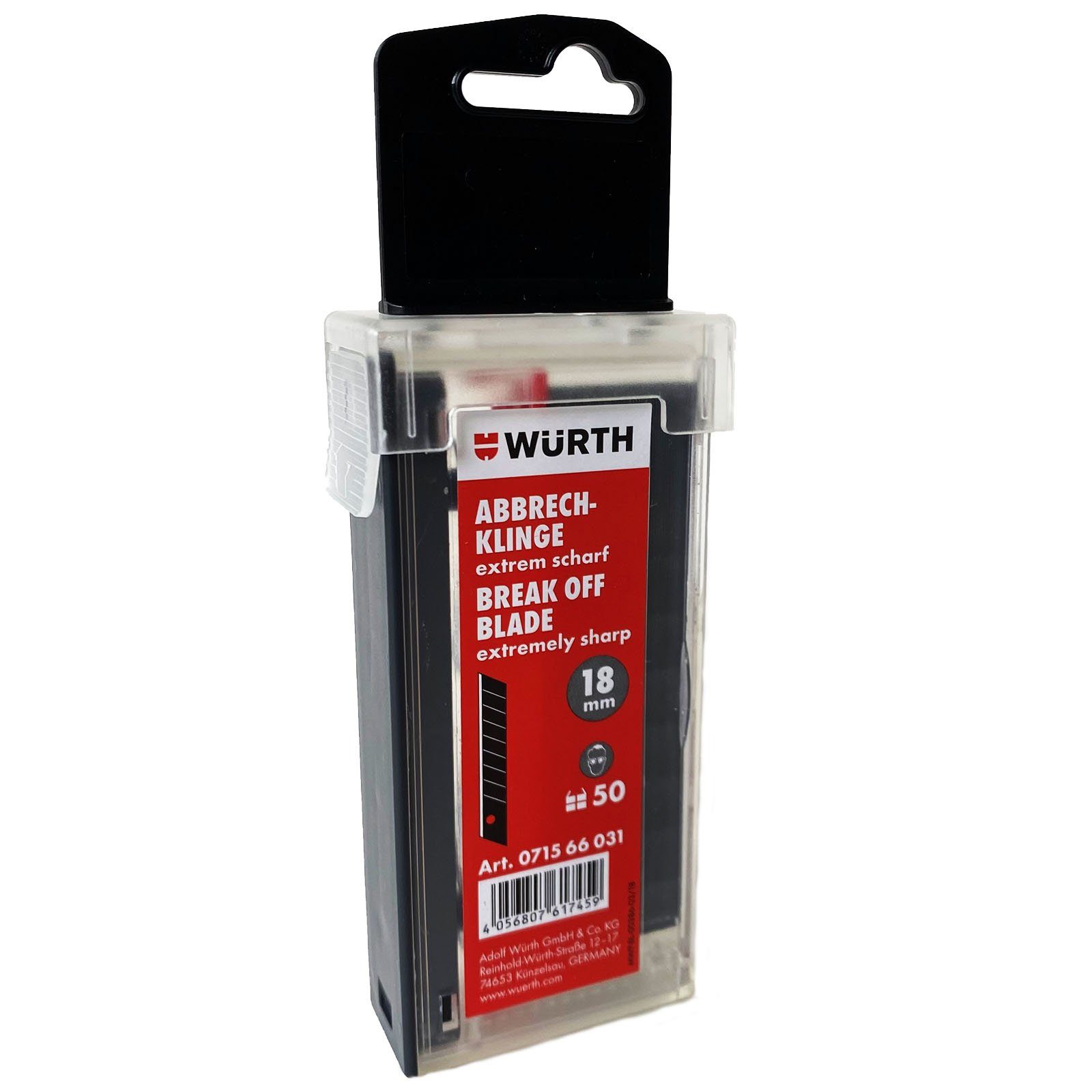 Würth Messerklinge Würth Abbrechklingen Black 18 mm 50 Stück Spender 071566031