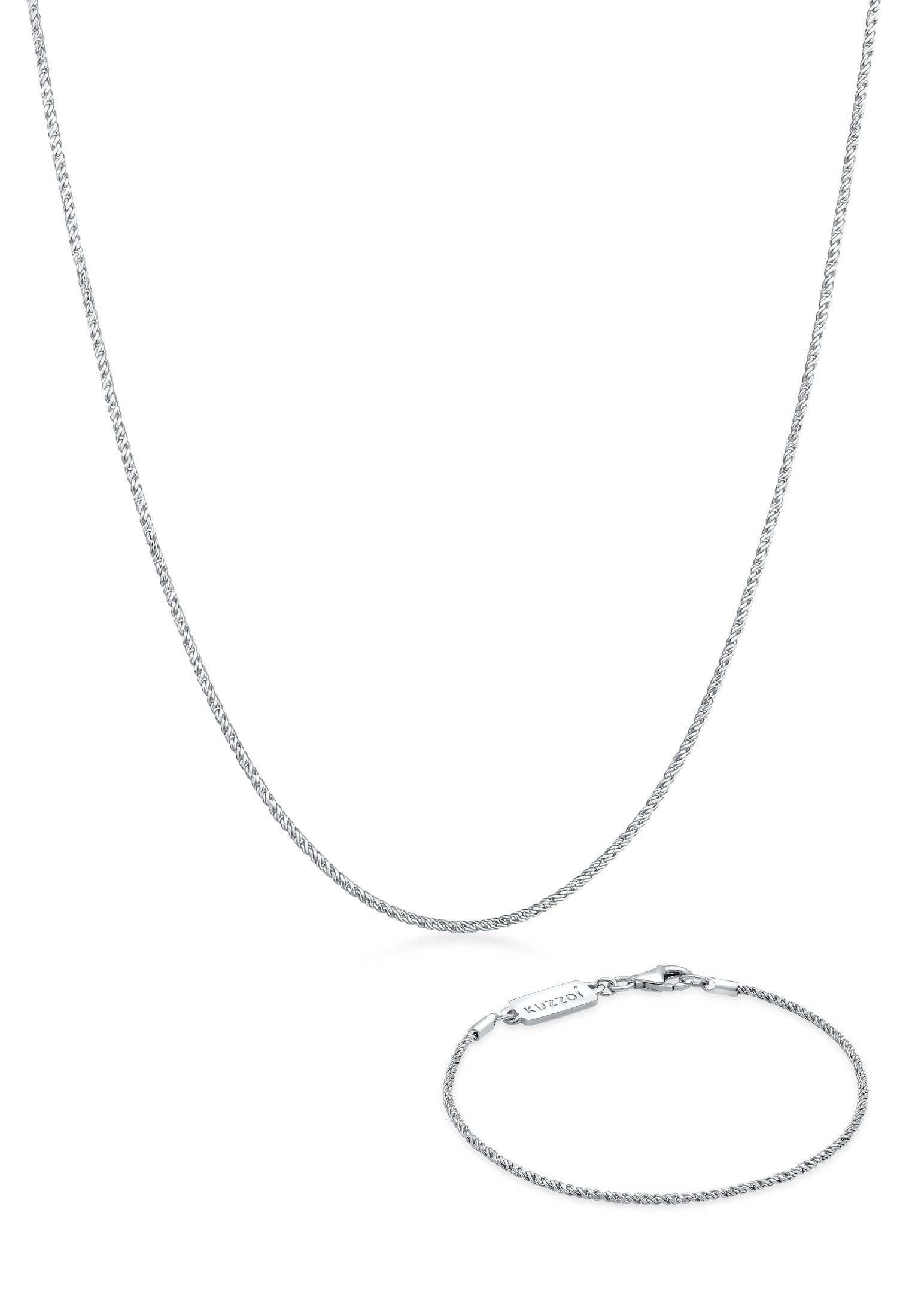 Schmuckset Kette Armband Kordel Basic 925 Silber