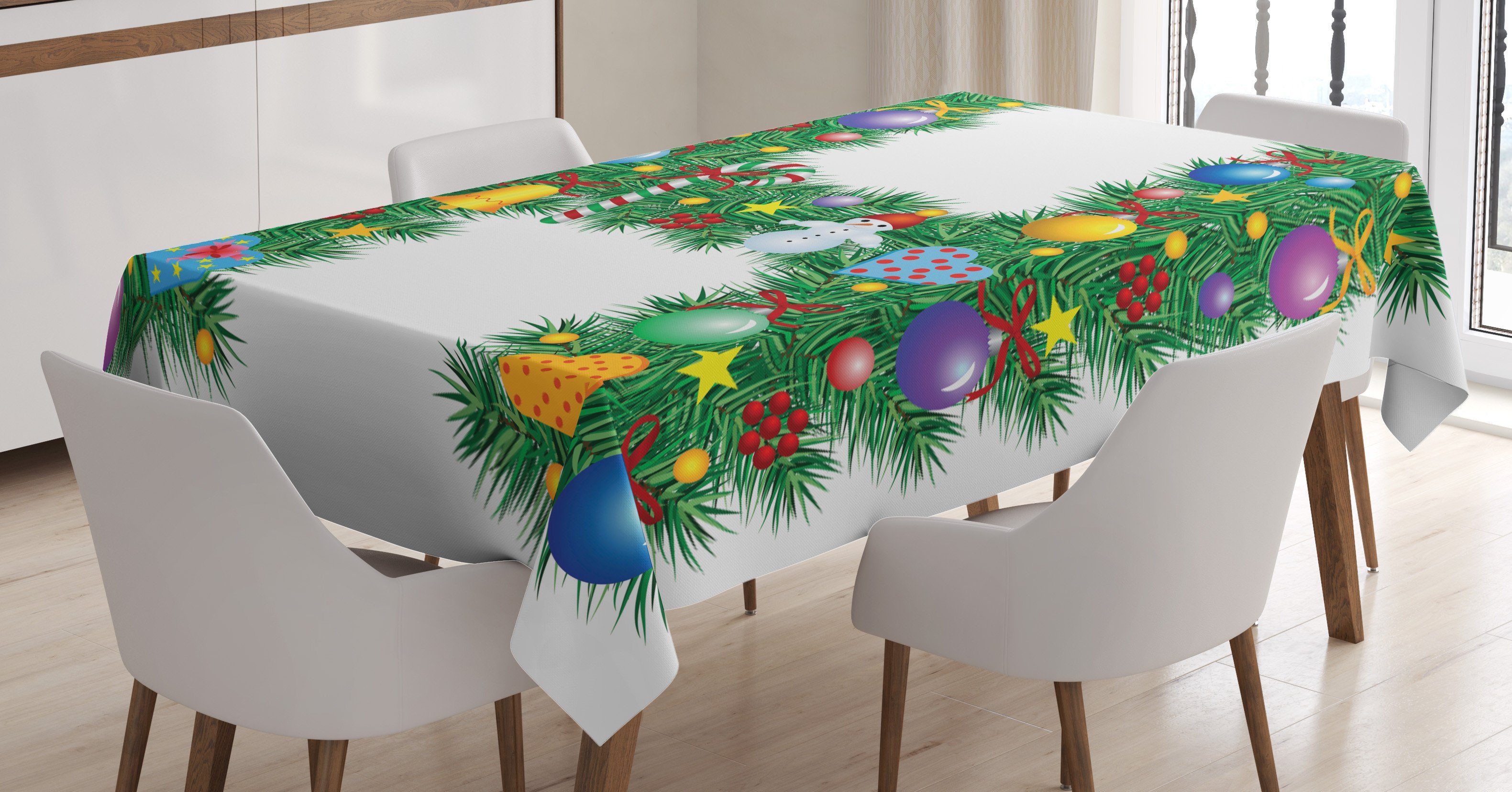 Abakuhaus Tischdecke Farbfest Waschbar Für den Außen Bereich geeignet Klare Farben, Buchstabe H Großbuchstaben Baum | Tischdecken