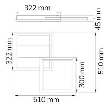 WOFI LED Deckenleuchte LED Deckenleuchte Zenit in Aluminium-gebürstet 2x 13W 2000lm, keine Angabe, Leuchtmittel enthalten: Ja, fest verbaut, LED, warmweiss bis warmweiss, Deckenlampe, Deckenbeleuchtung, Deckenlicht