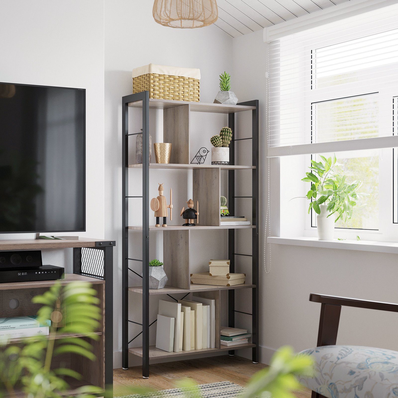 VASAGLE Bücherregal Standregal, Metallgestell, Arbeitszimmer günstig online kaufen