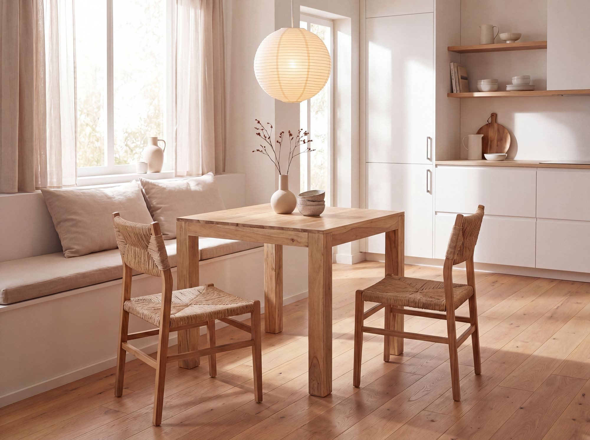 FINEBUY Esstisch FB39799 Esstisch 80cm Massivholz Esszimmertisch Küchentisch (Akazie Massivholz 80x80x76 cm Esszimmertisch), Küchentisch Esszimmer Modern, bis zu 4 Personen