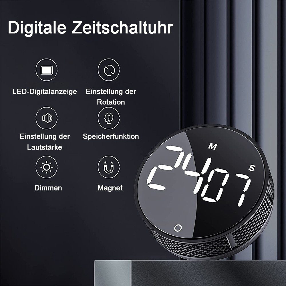 zggzerg Küchentimer LED Große Küchentimer Magnetischer Countdown Timer Countup Digitaler