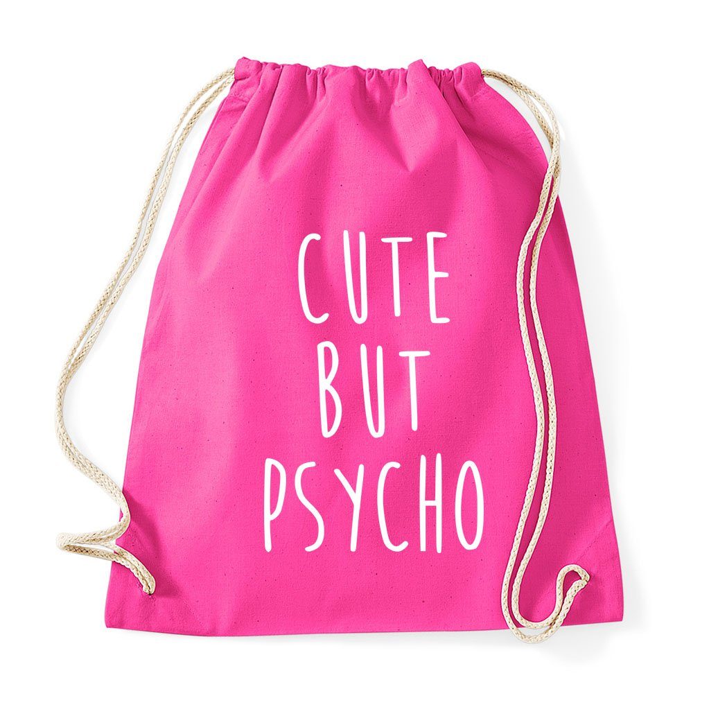 Youth Designz Turnbeutel Cute But Psycho Baumwoll Tasche Turnbeutel, mit modischem Print