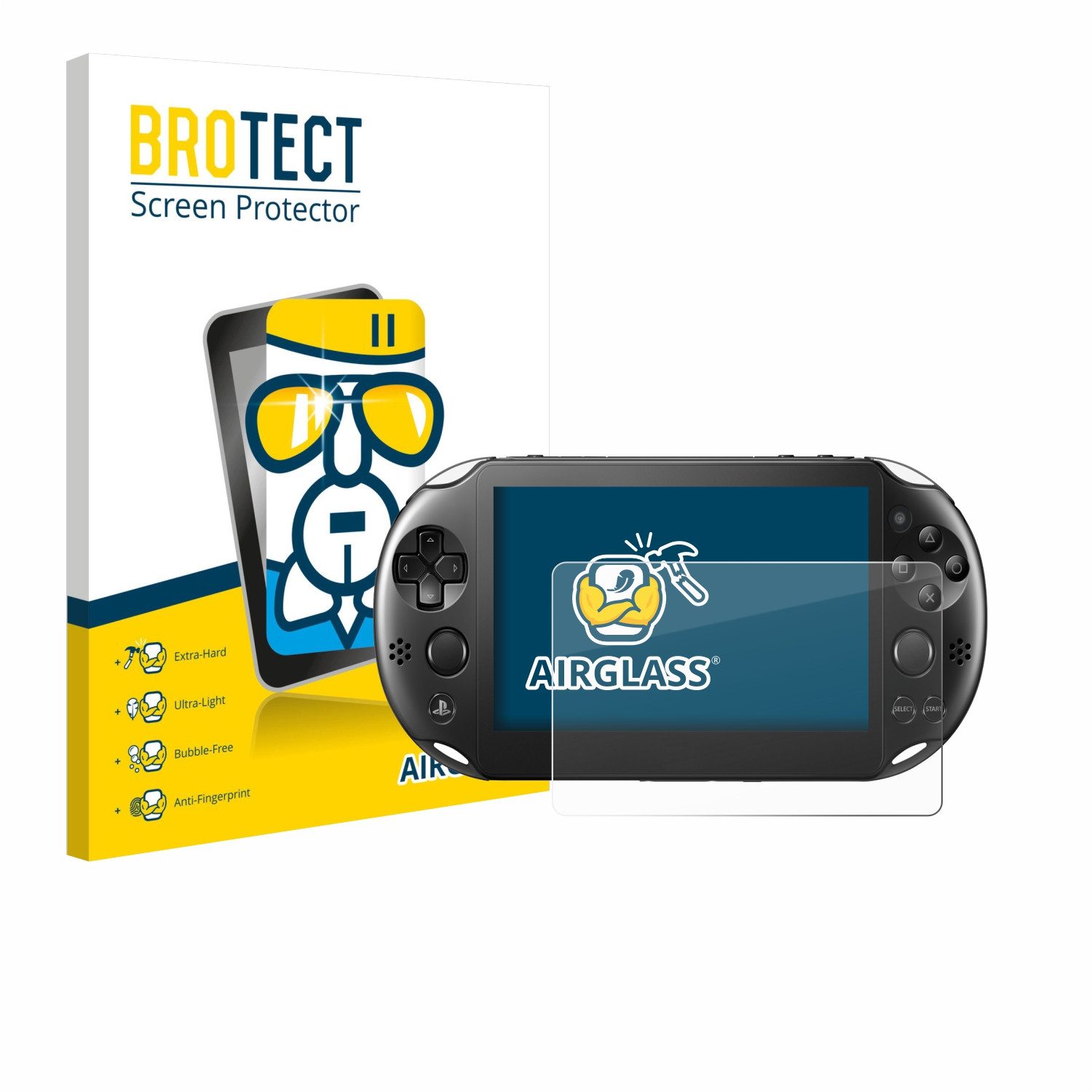 BROTECT Displayschutzglas Folie für Sony Playstation PS Vita Slim, Schutzfolie Glas Panzer Display Schutz klar