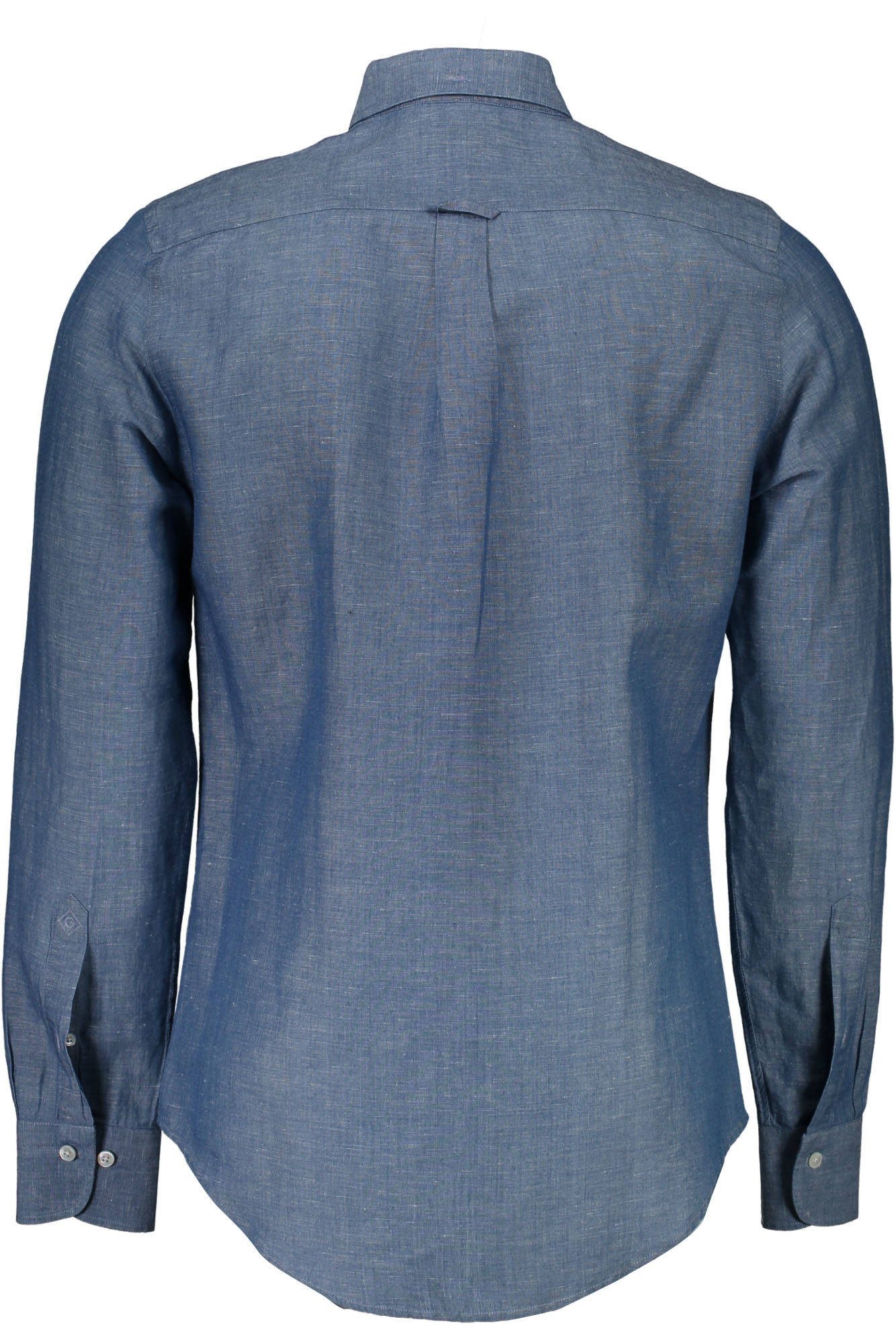Gant Langarmhemd Elegantes Herren Langarmhemd blau mit Brusttasche und Kragen