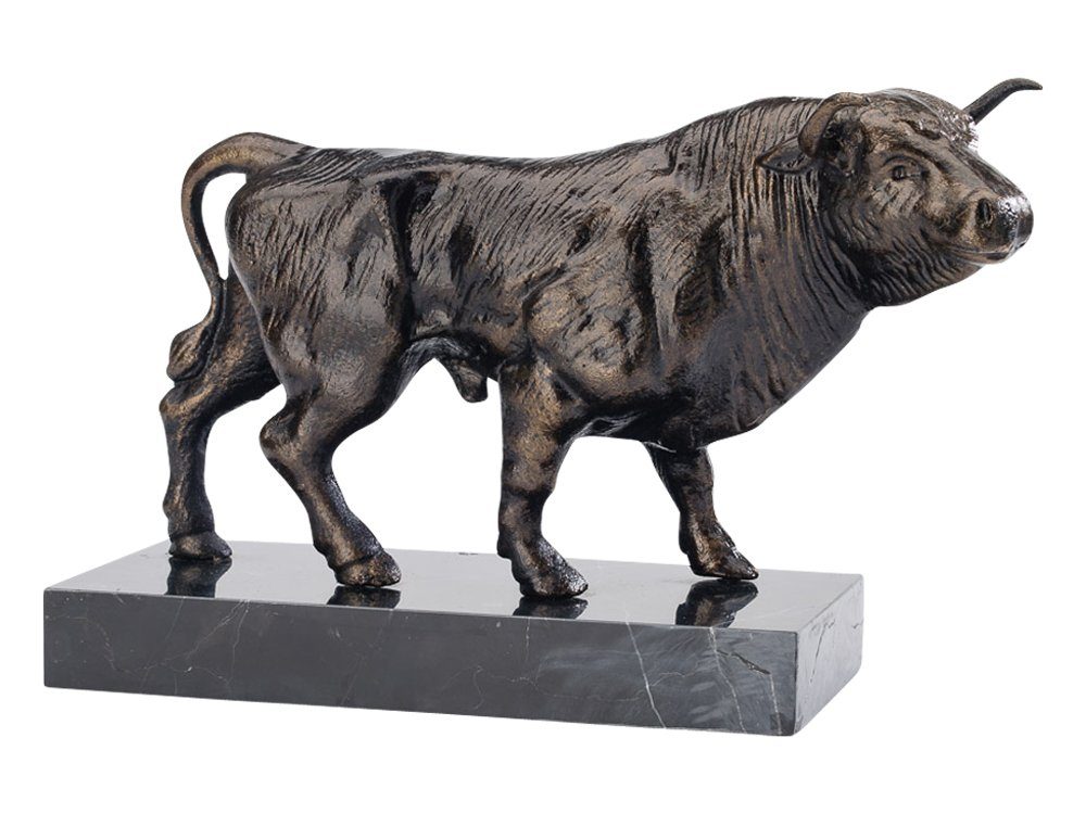 Aubaho Dekofigur Stier Skulptur aus Eisen 4,3 kg Figur Bulle antik Stil sculpture bull