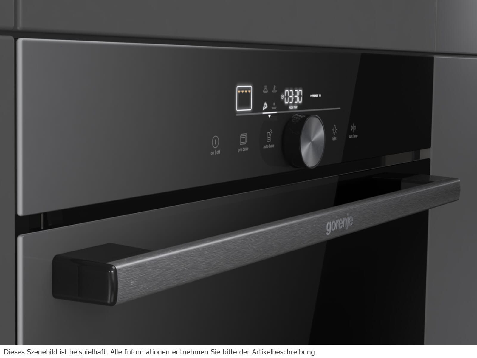 GORENJE Einbaubackofen GO66EPIZZA350C, mit 1-fach Voll-Teleskopauszug, Pyrolyse-Selbstreinigung