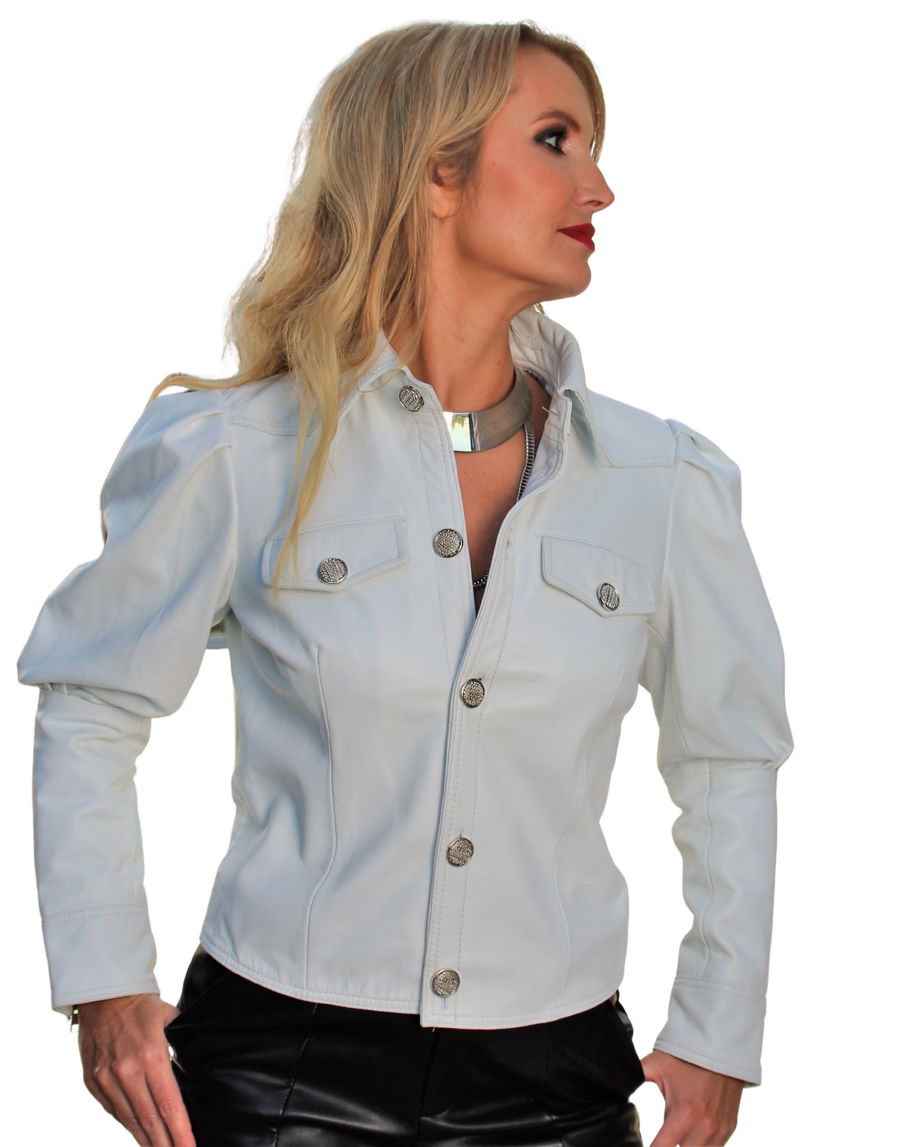 Be Noble Lederjacke Elisabeth Elegante Lederbluse mit sehr schönen Ärmeln – Bild 2 von 5