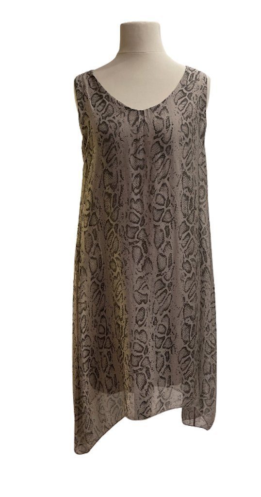 BZNA Sommerkleid Zipfel Tunika Seidenkleid Taupe