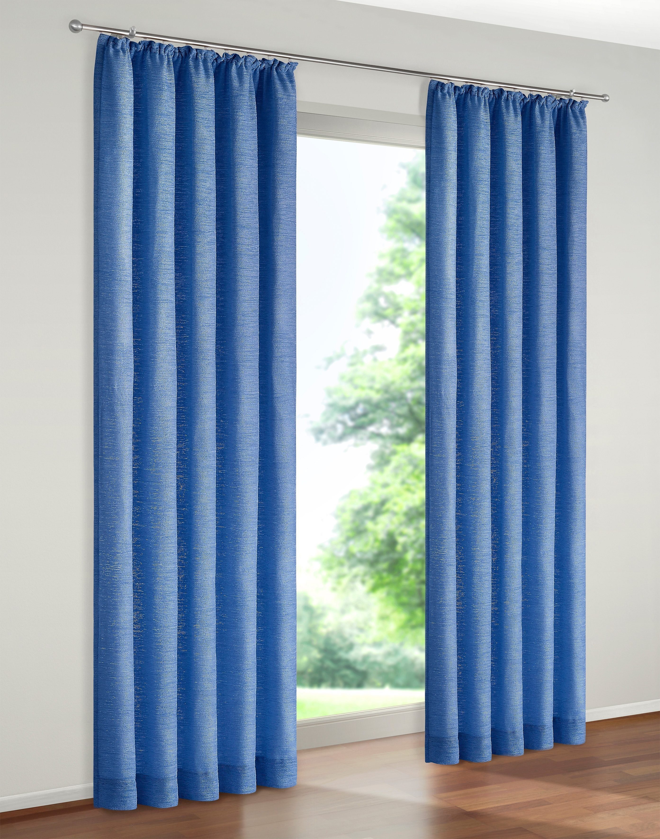 Vorhang Trondheim 234 g/m², Wirth, Kräuselband (1 St), blickdicht, Chenille royalblau