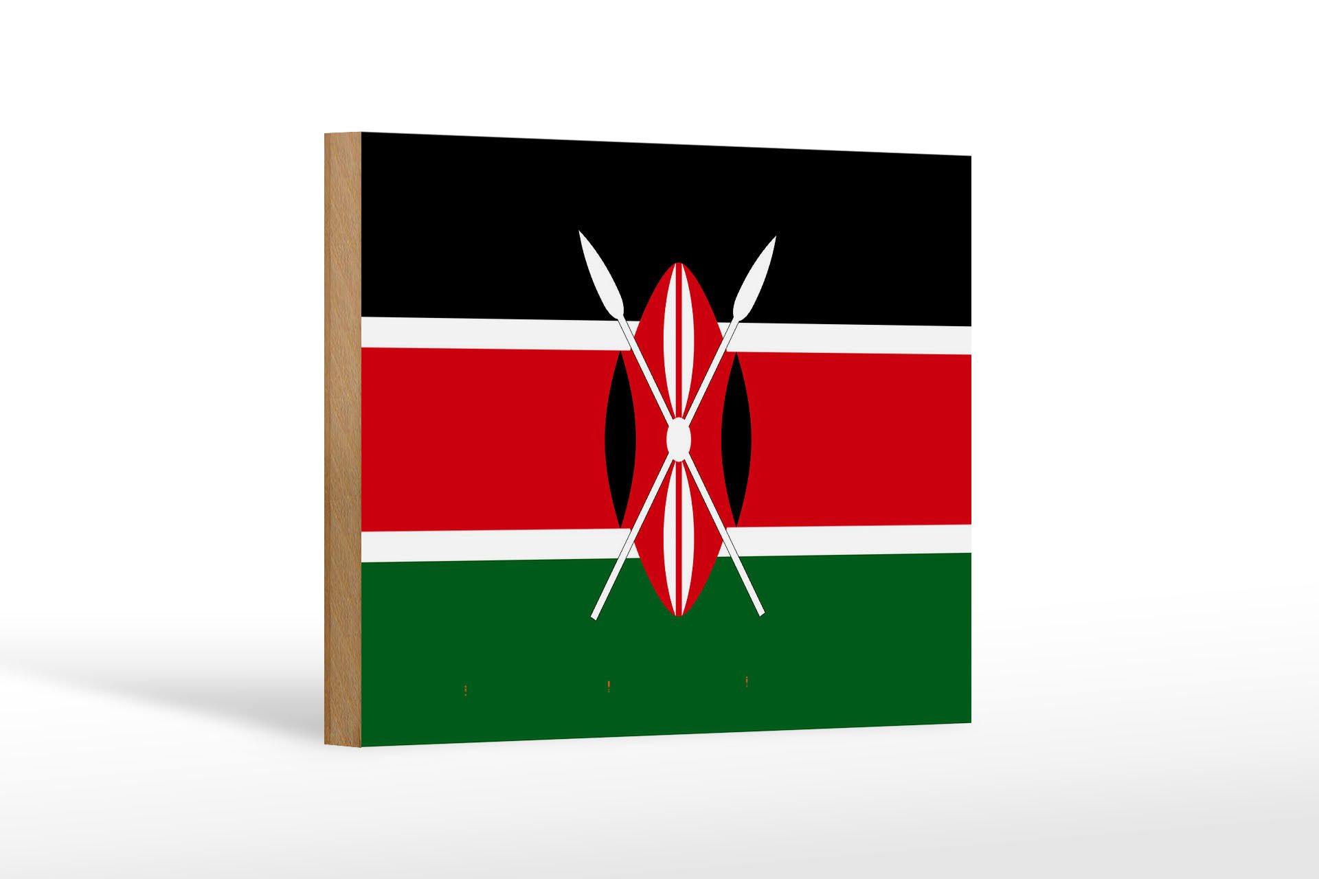 Femer GmbH Holzbild Flagge Kenias 18x12 cm Flag of Kenya, Flaggen (1 St), Glatte Holzfaserplatte (MDF), vorn beschichtet
