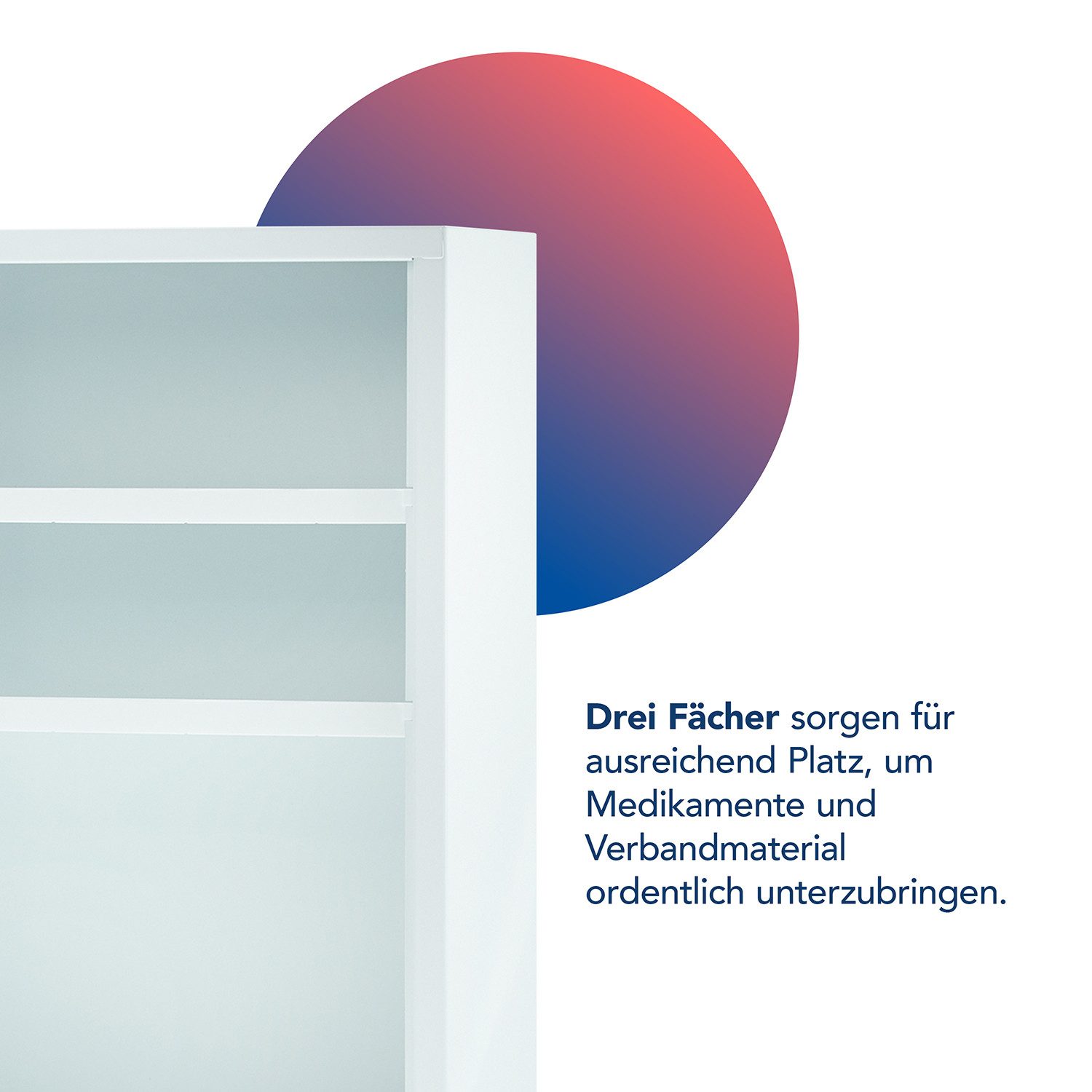 FIRST AID ONLY® Medizinschrank Medizinschrank Weiß mit 3 Fächern, abschließbar