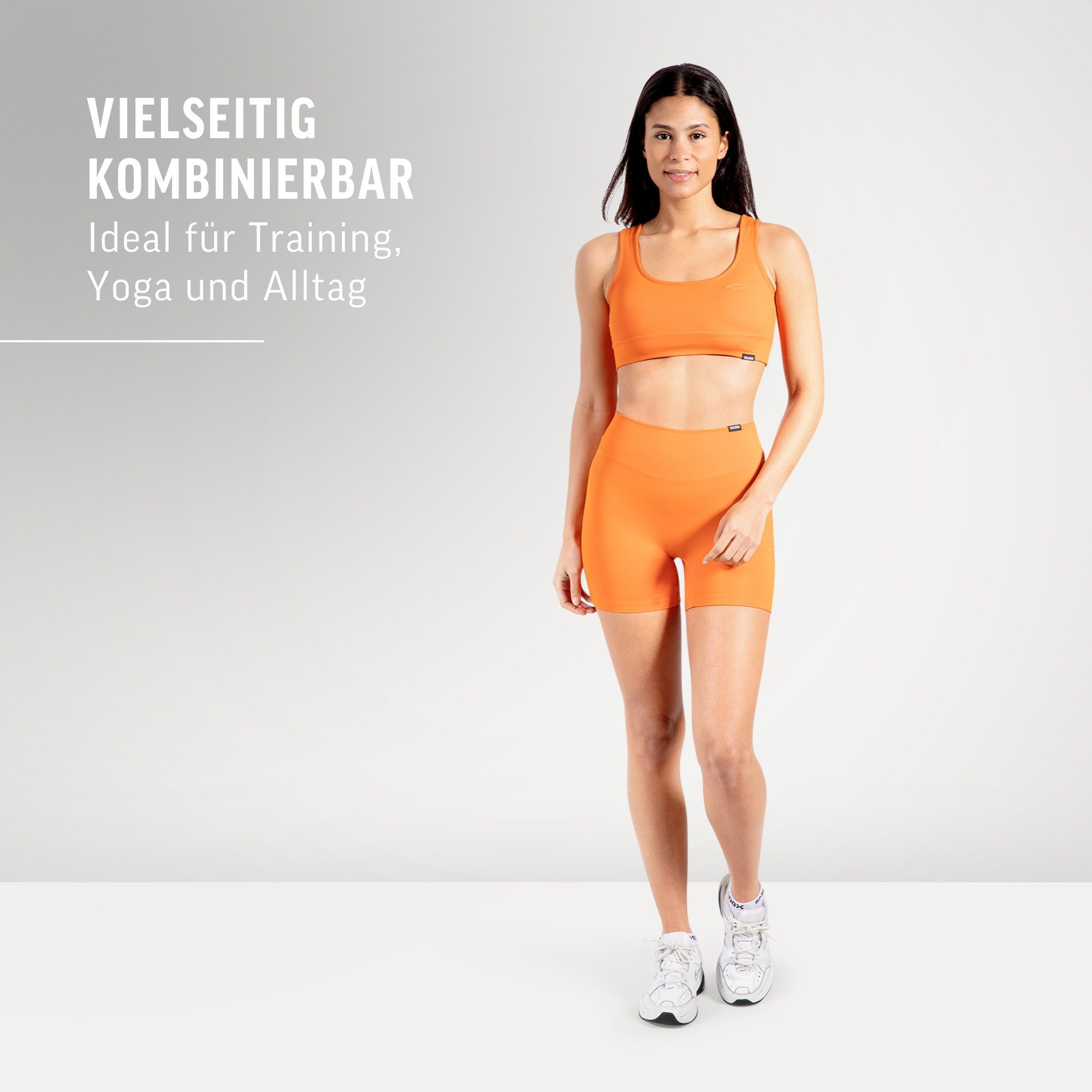 Smilodox Shorts Veyra, Figurbetonte Funktionsshorts mit 3D Rubber Print, Kurze Hose elastisches Material Hoher Komfort Slim Fit Radlerhose Training Yoga