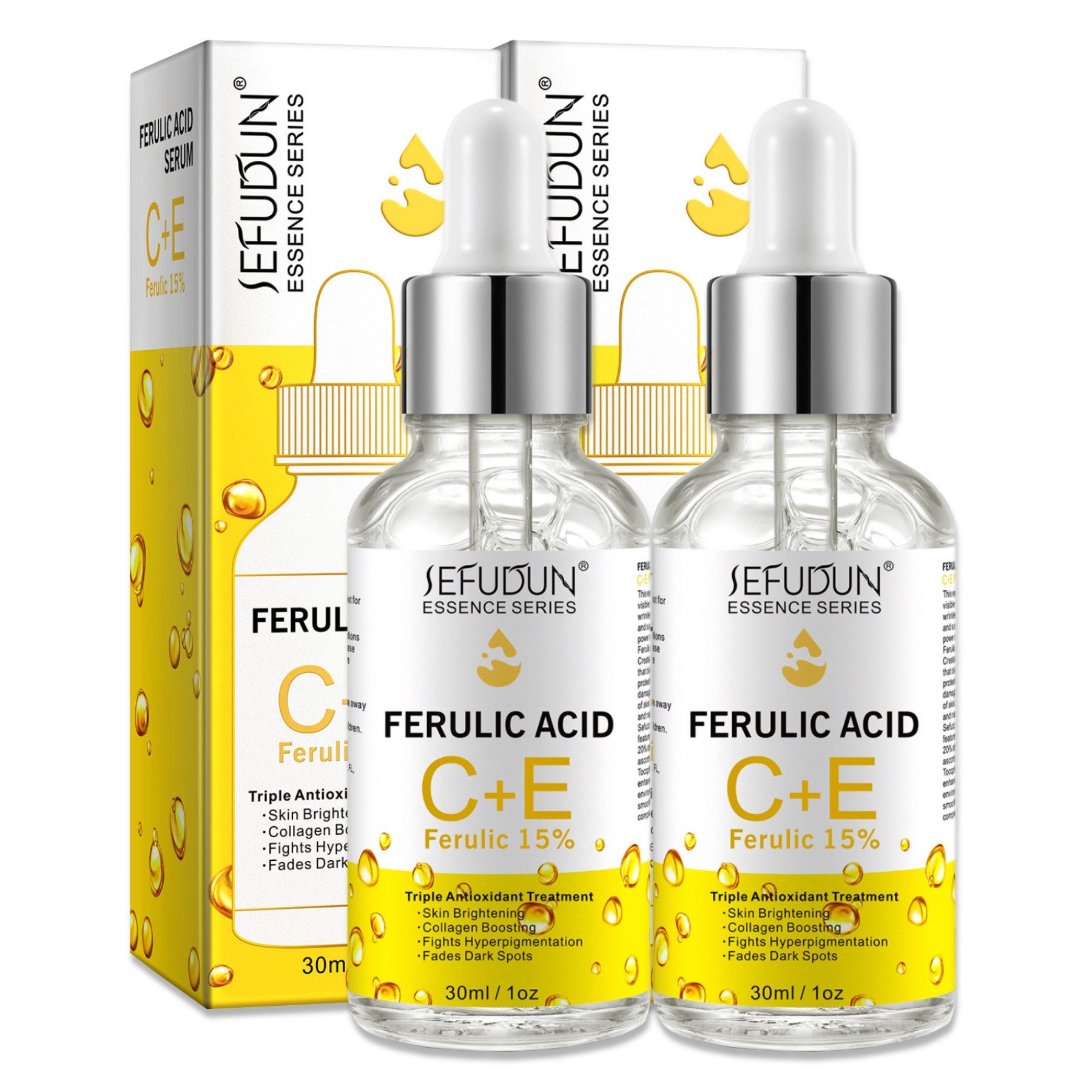 P-Beauty Cosmetic Accessories Gesichtsserum Anti-Aging Serum für Gesicht Gesichtsserum Ferulic Acid Vitamin C + E, 2-tlg., Gesichtspflege, Serum, Hautschutz