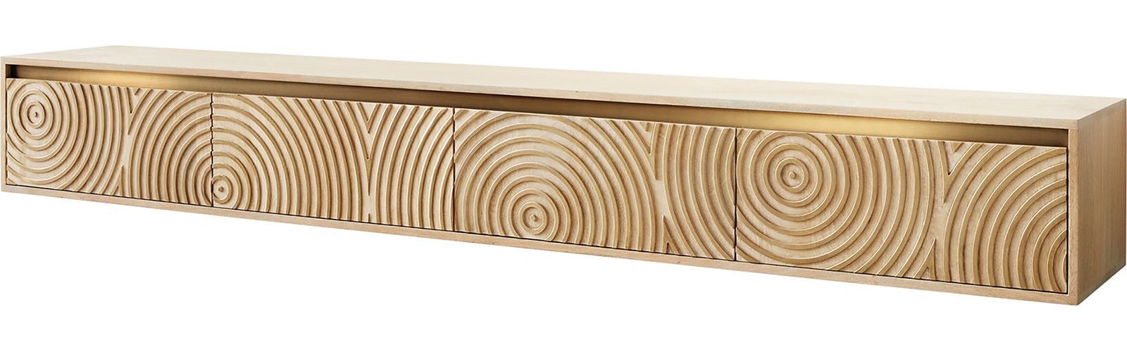 DELIFE Lowboard Budaya, Mango Natur 220 cm 4 Türen schwebend Lowboard