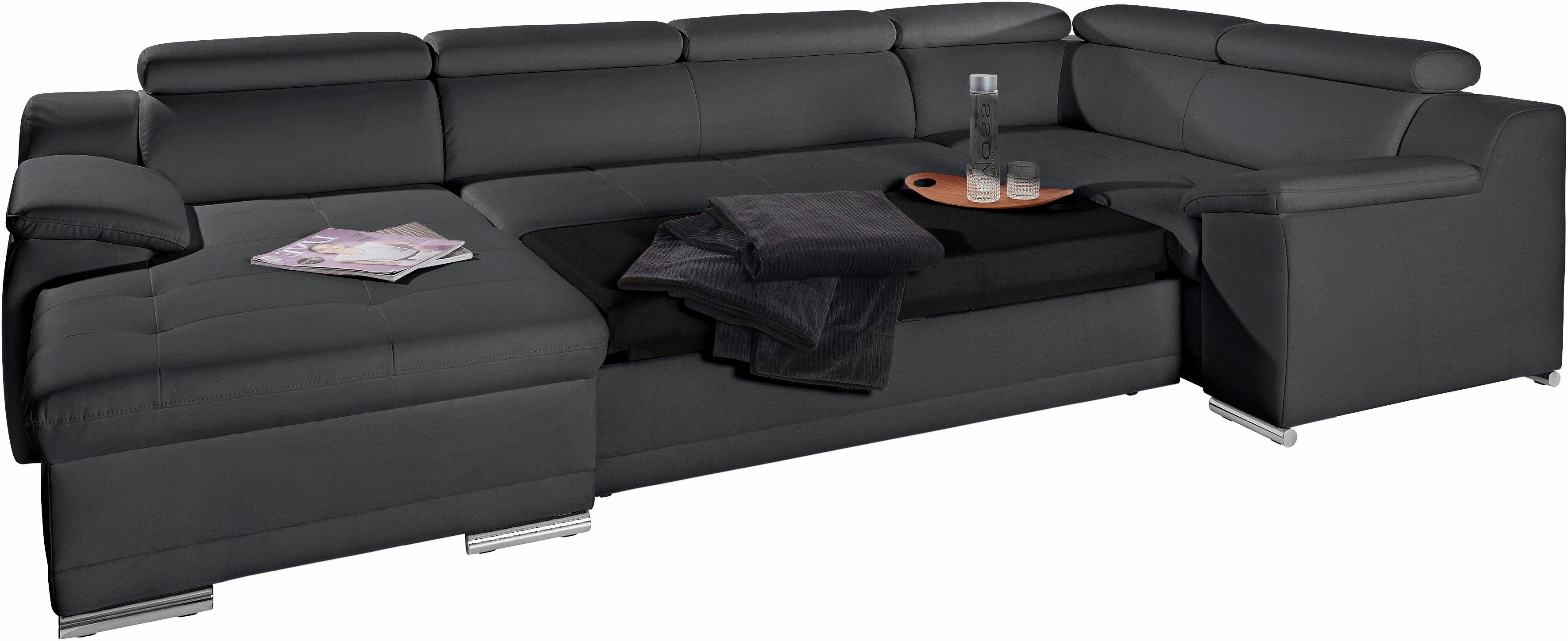 sit&more Wohnlandschaft Andiamo U-Form, B: 336 cm, Kopfteilverstellung, XXL-Sofa, optional Schlaffunktion, frei stellbar, Couch für …
