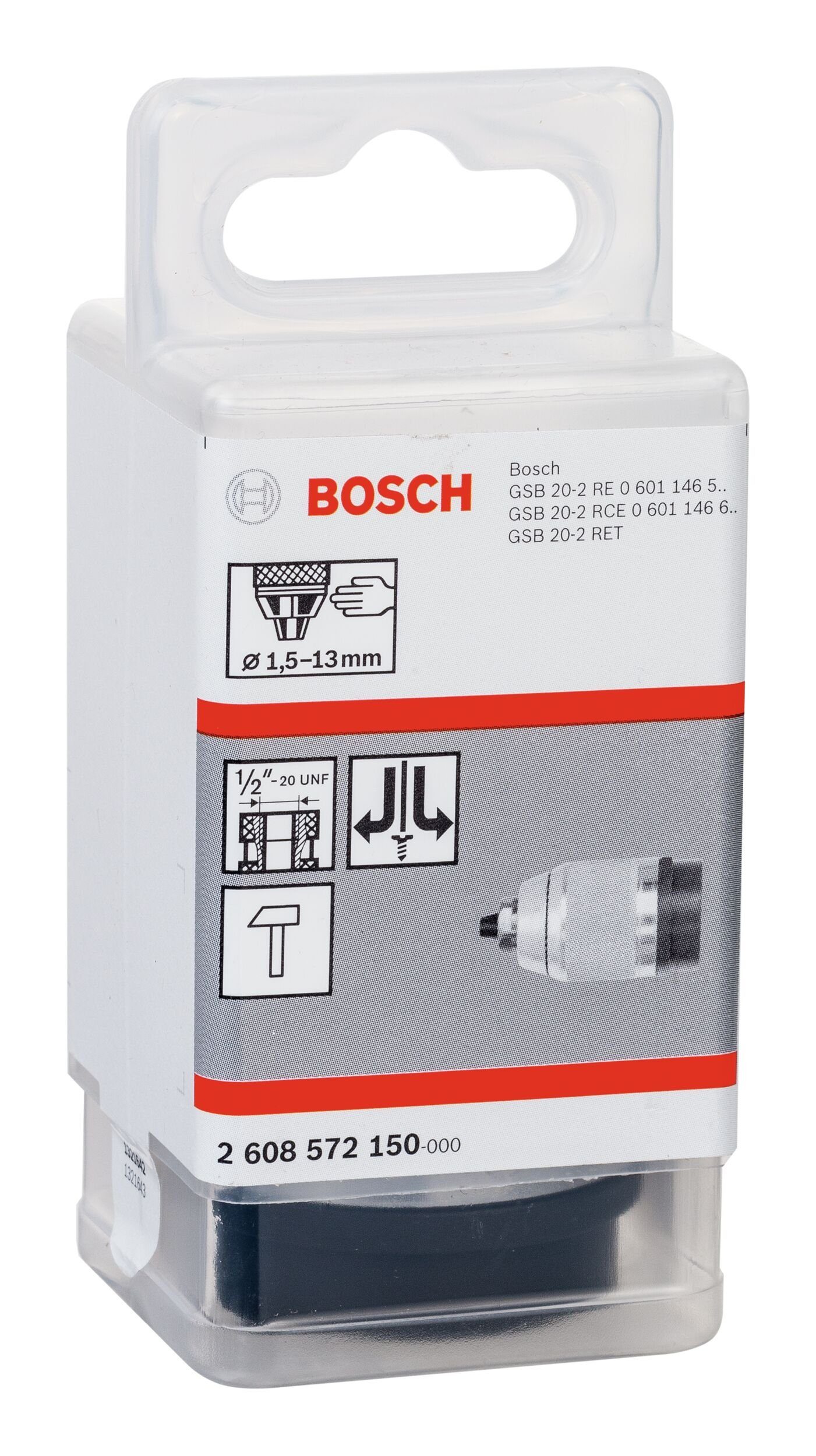 - 1/2" 13 20 BOSCH mm bis Bohrfutter, Schnellspannbohrfutter 1,5 - mattverchromt