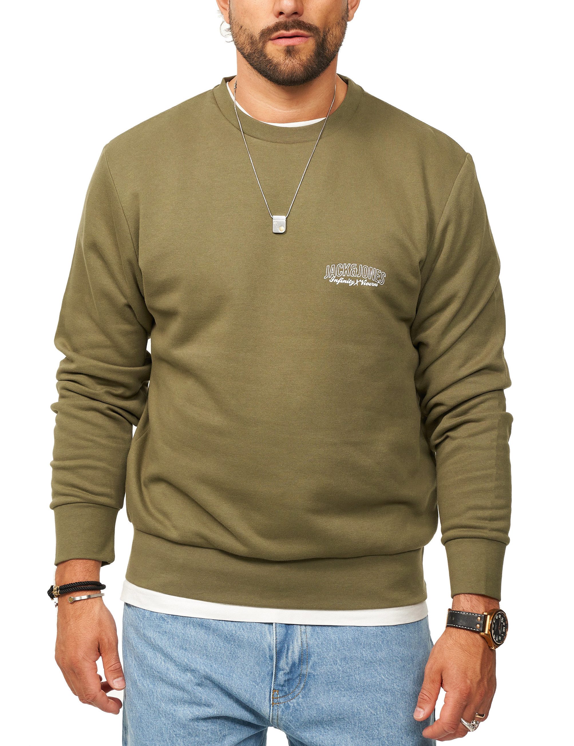 Jack & Jones Sweatshirt Rundhalspullover als Crew Neck im Regular Fit Herre günstig online kaufen